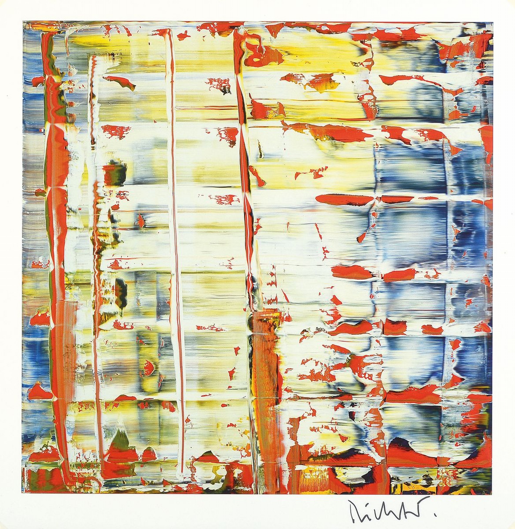 Gerhard Richter, geb. 1932, "Abstraktes Bild", Nord LB 2007, mit Silberstift handsign., Offsetlithografie, zwischen doppeltem Plexiglas ...