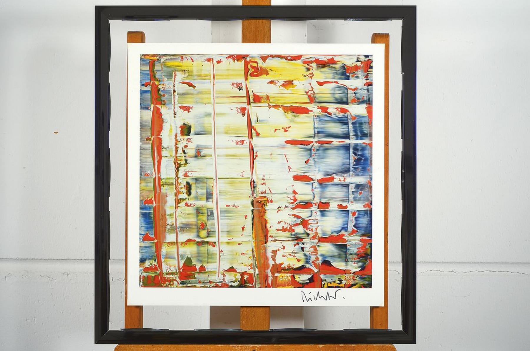 Detail k: Gerhard Richter, geb. 1932, "Abstraktes Bild", Nord LB 2007, mit Silberstift handsign., Offsetlithografie, zwischen doppeltem Plexiglas ...