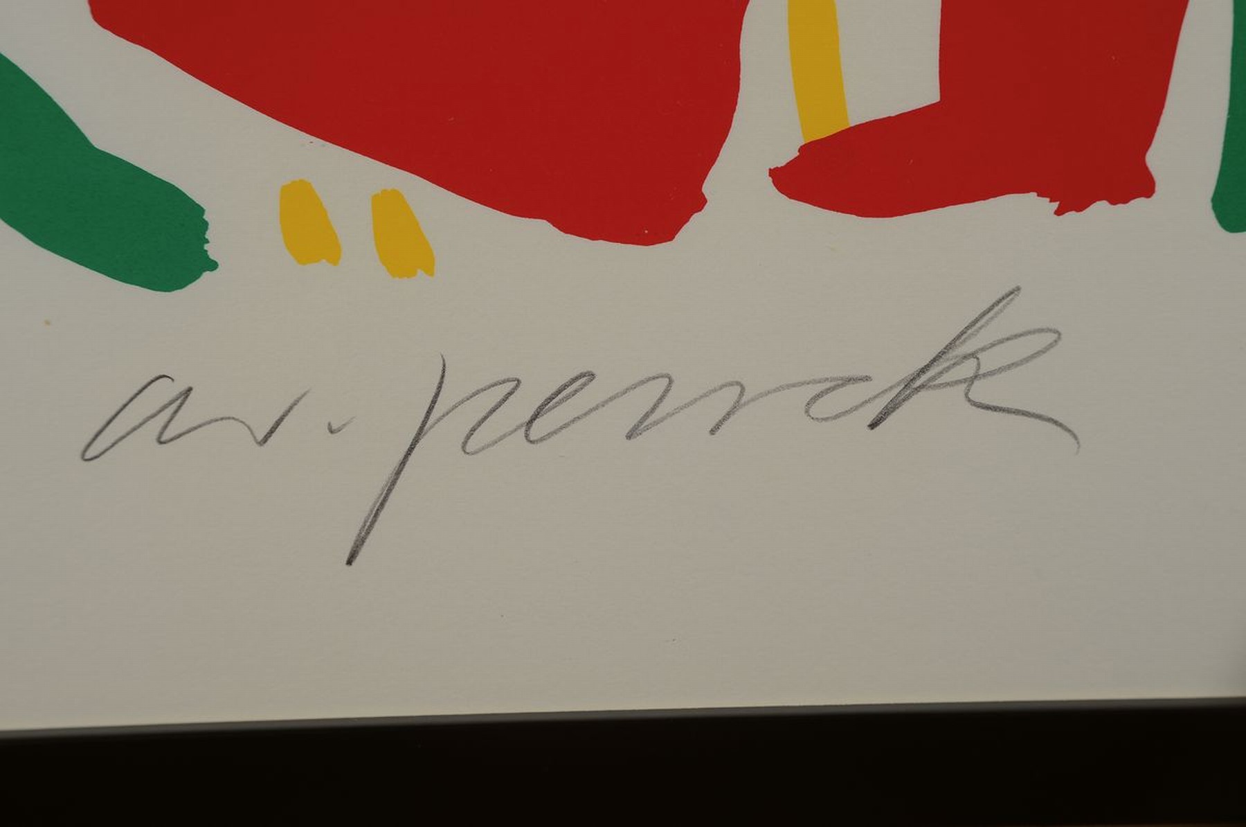 Detail a: A.R. Penck, 1939 - 2017, Serigrafie auf Karton, Europa, 30/35, handsigniert, aus 1995, 84 x 59.5 cm, Rahmen ca. 87 x 63 cm,