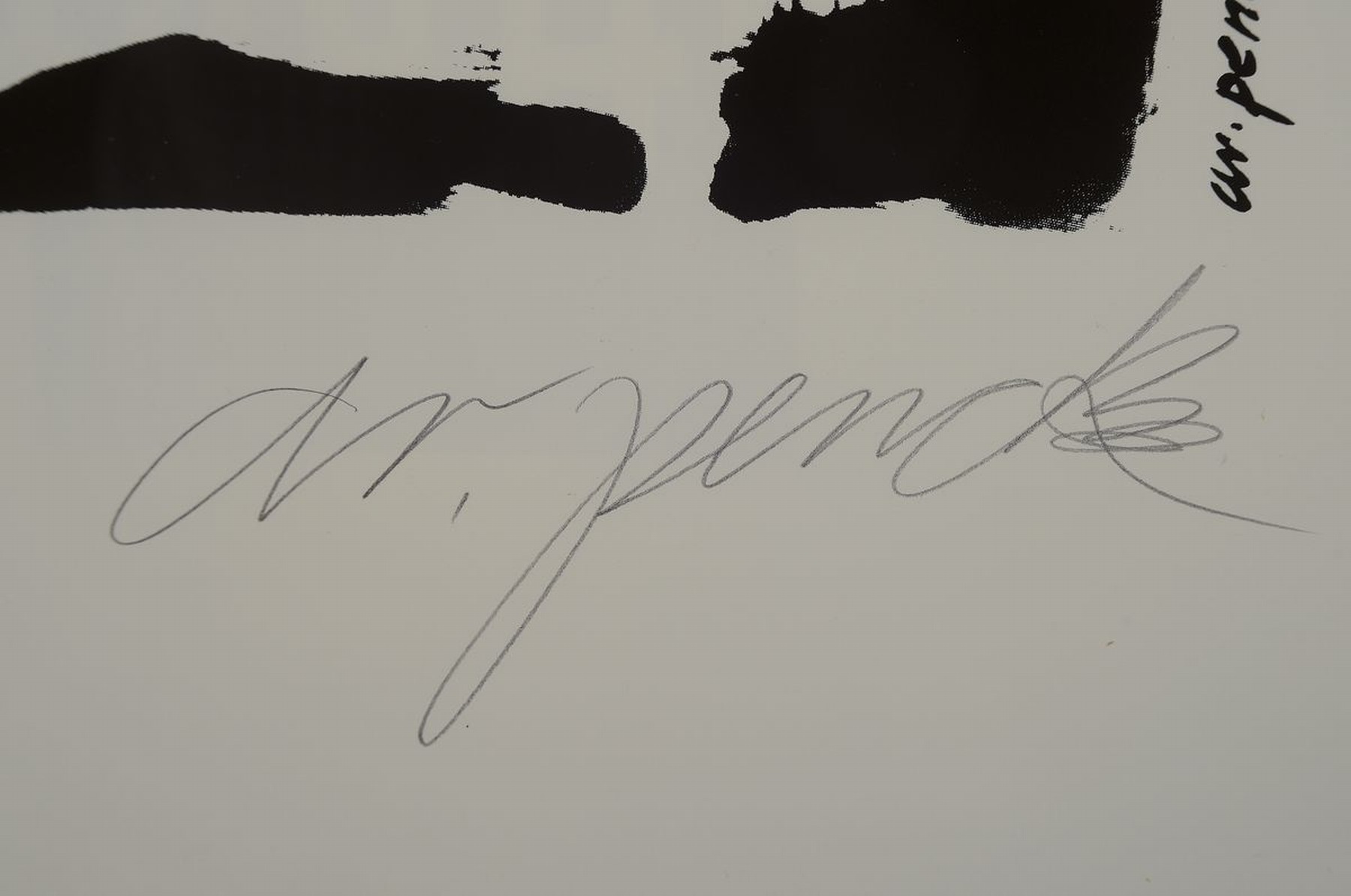 Detail a: A.R. Penck, 1939 - 2017, Serigrafie auf Karton, "Flagge zeigen", handsigniert, Auflage 35, aus 1995, 84 x 59.5 cm, Rahmen ca. 87 x 63 ...