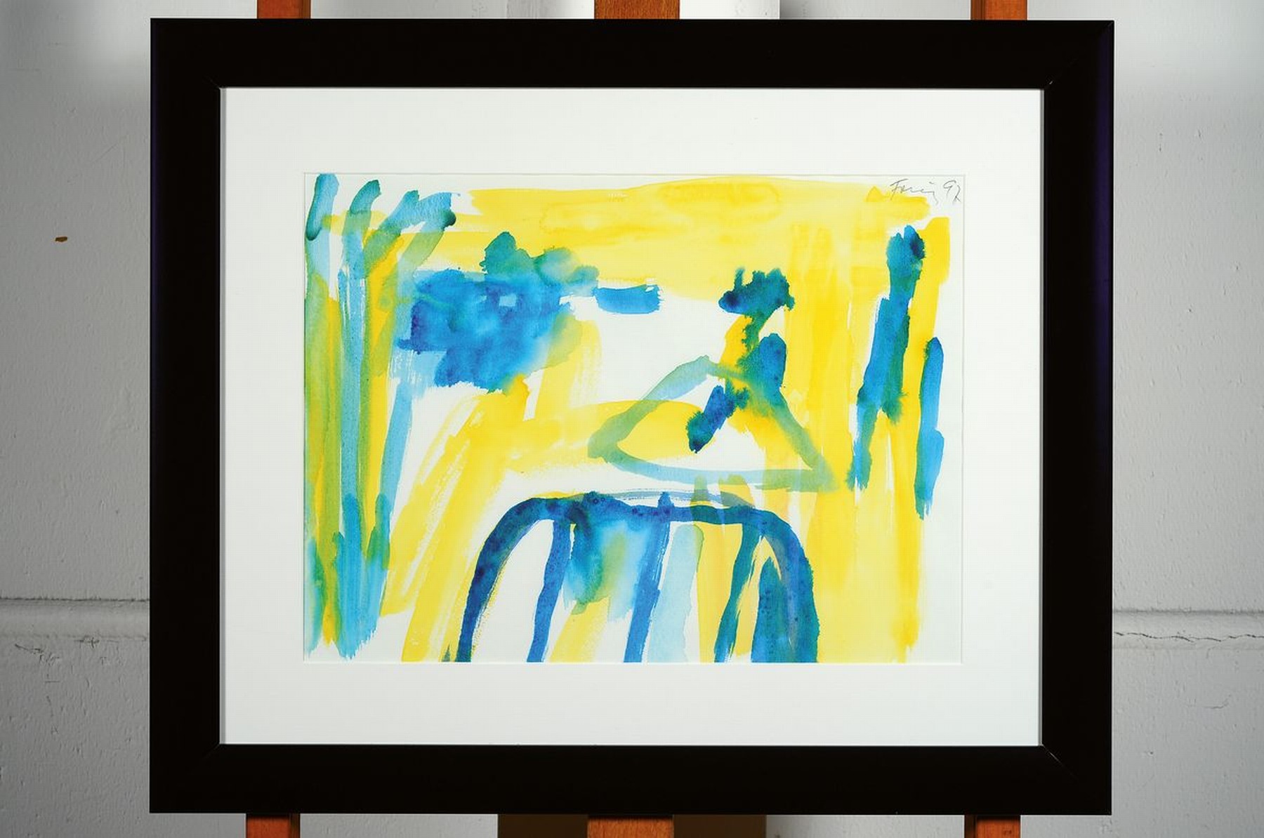 Detail k: Günther Förg, 1952 - 2013, Aquarell auf Papier, handsigniert und dat. 97 30 x 40 cm, unter Glas, Rahmen 47 x 57 cm