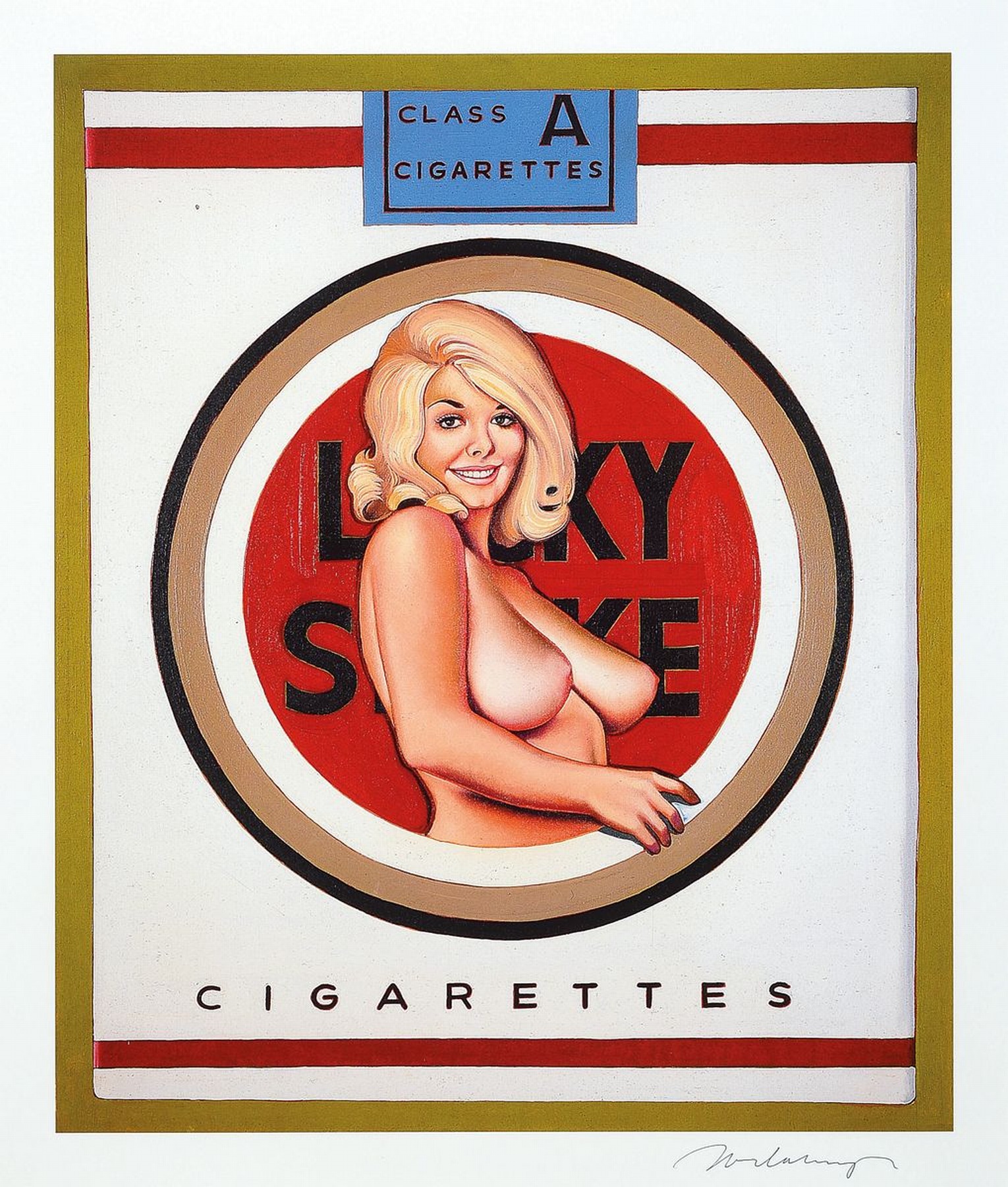 Mel Ramos,1935-2018, Farboffsetlithografie, "Lucky Lulu Blonde" ,handsigniert, es existieren nur wenige handsignierte Exemplare, ca. 54 x ...