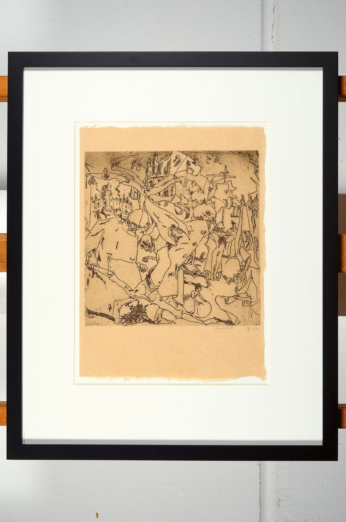 Detail k: Horst Janssen,1929-1995, erotische Radierung, handsigniert, aus 1986, Blattgr. 33 x 24.2 cm, Rahmengr. 52.5 x 44.5 cm, Unikat, da es sich um einen ...