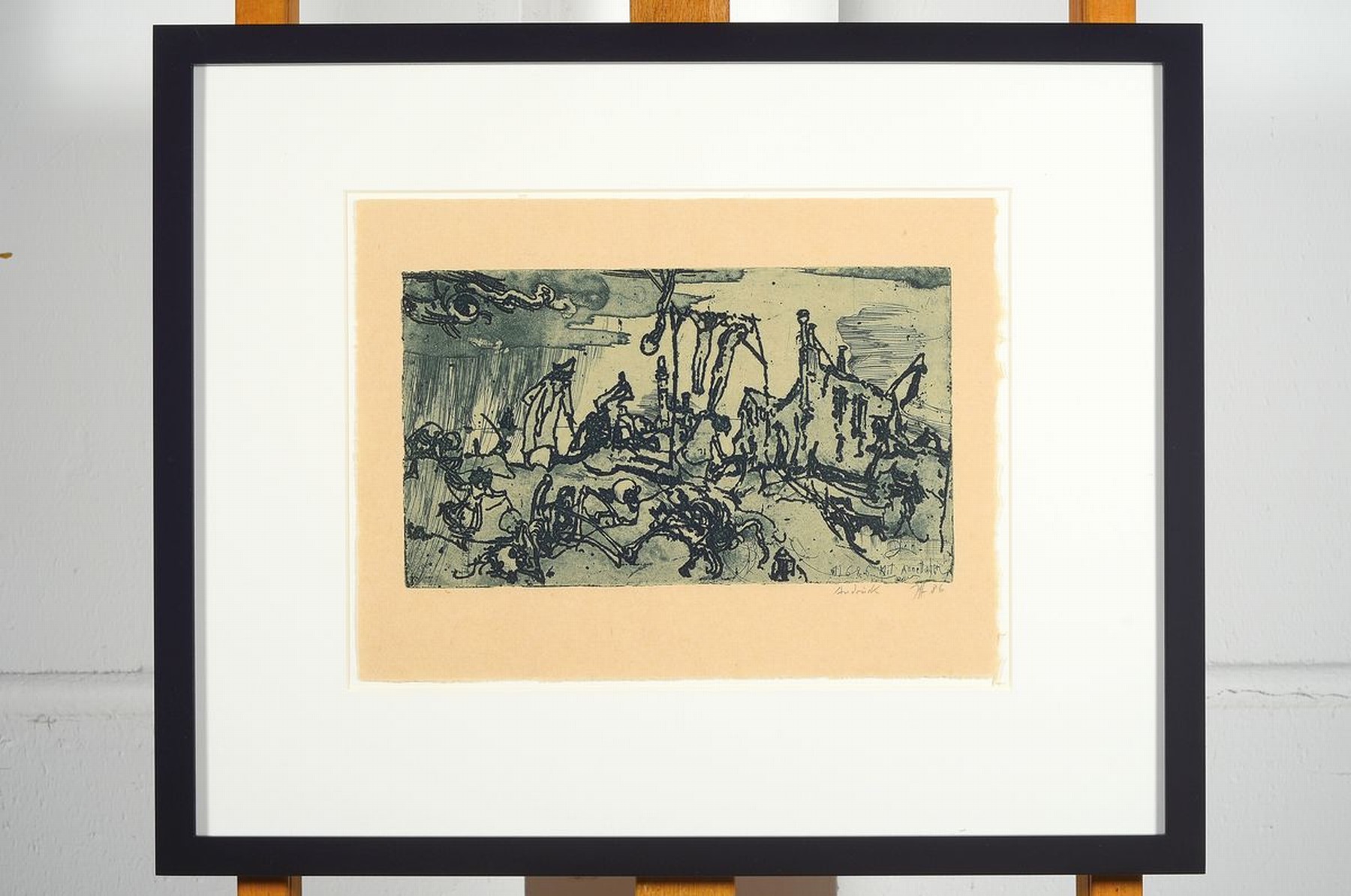Detail k: Horst Janssen,1929-1995, Radierung, handsigniert, aus 1986, Blattgr. 24.3 x 33 cm, Rahmengr. 42.5 x 52.5cmcm, Unikat, da es sich um einen Andruck vor ...