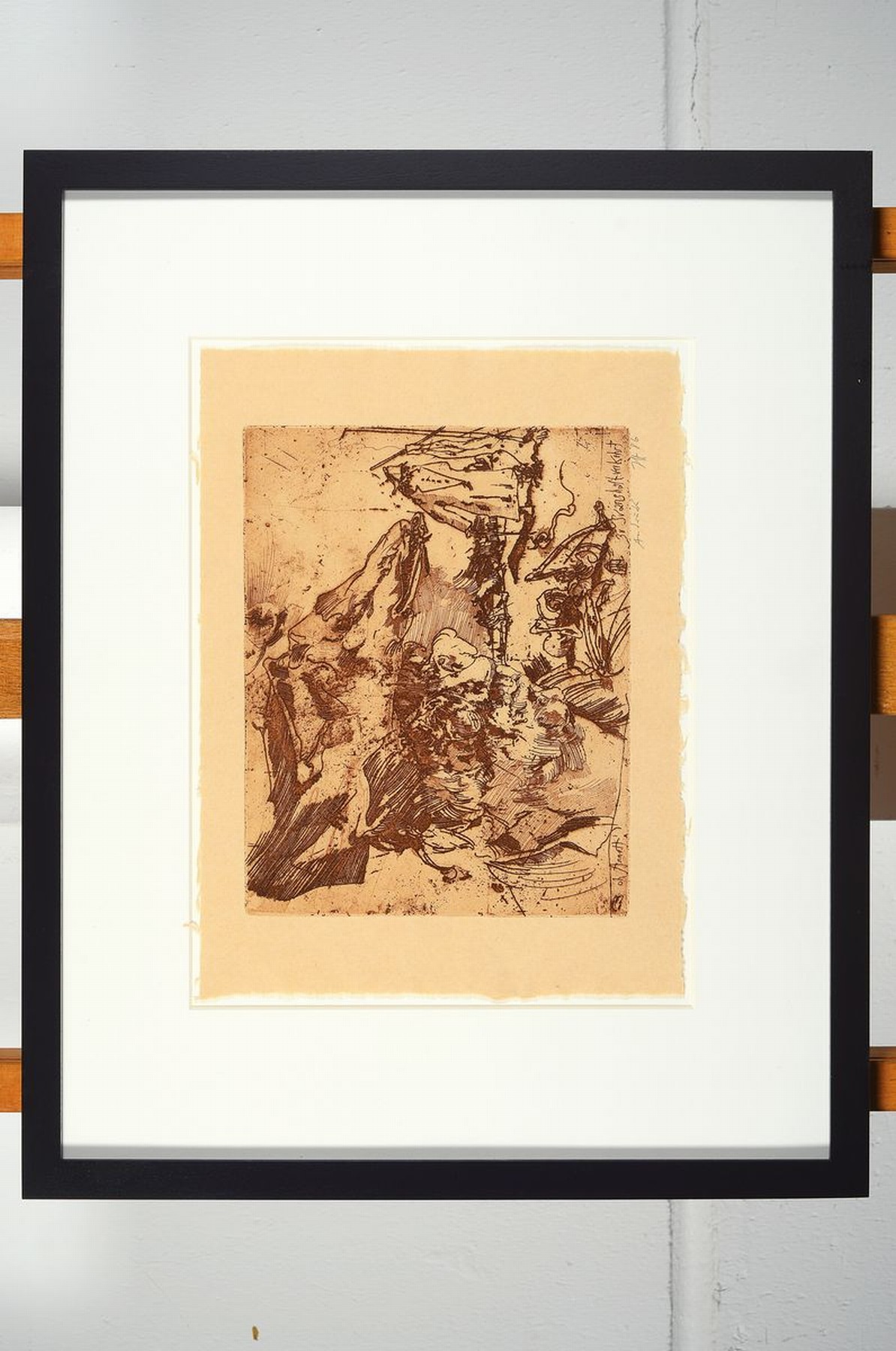 Detail k: Horst Janssen,1929-1995, Radierung, handsigniert, aus 1986, Blattgr. 24.6 x 32.7cm, Rahmengr. 42.5 x 52 cm, Unikat, da es sich um einen Andruck vor ...
