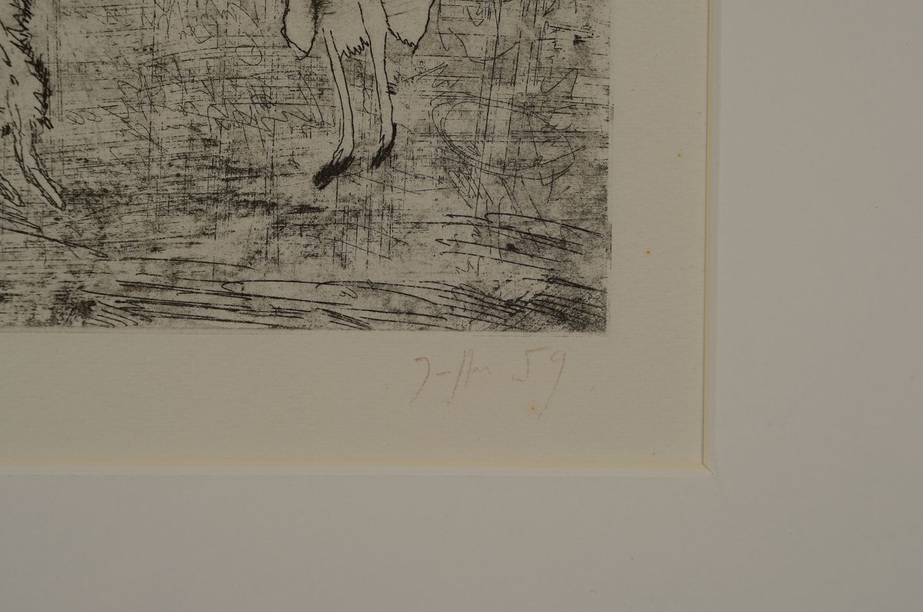 Detail a: Horst Janssen,1929-1995, Radierung auf Büttenkarton, handsigniert und num. 8/10, kleine Auflage, aus 1959, datiert, WVZ: Brockstedt R 119, Vogel ...