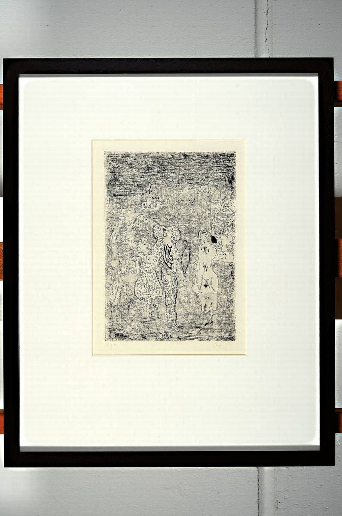 Detail k: Horst Janssen,1929-1995, Radierung auf Büttenkarton, handsigniert und num. 8/10, kleine Auflage, aus 1959, datiert, WVZ: Brockstedt R 119, Vogel ...