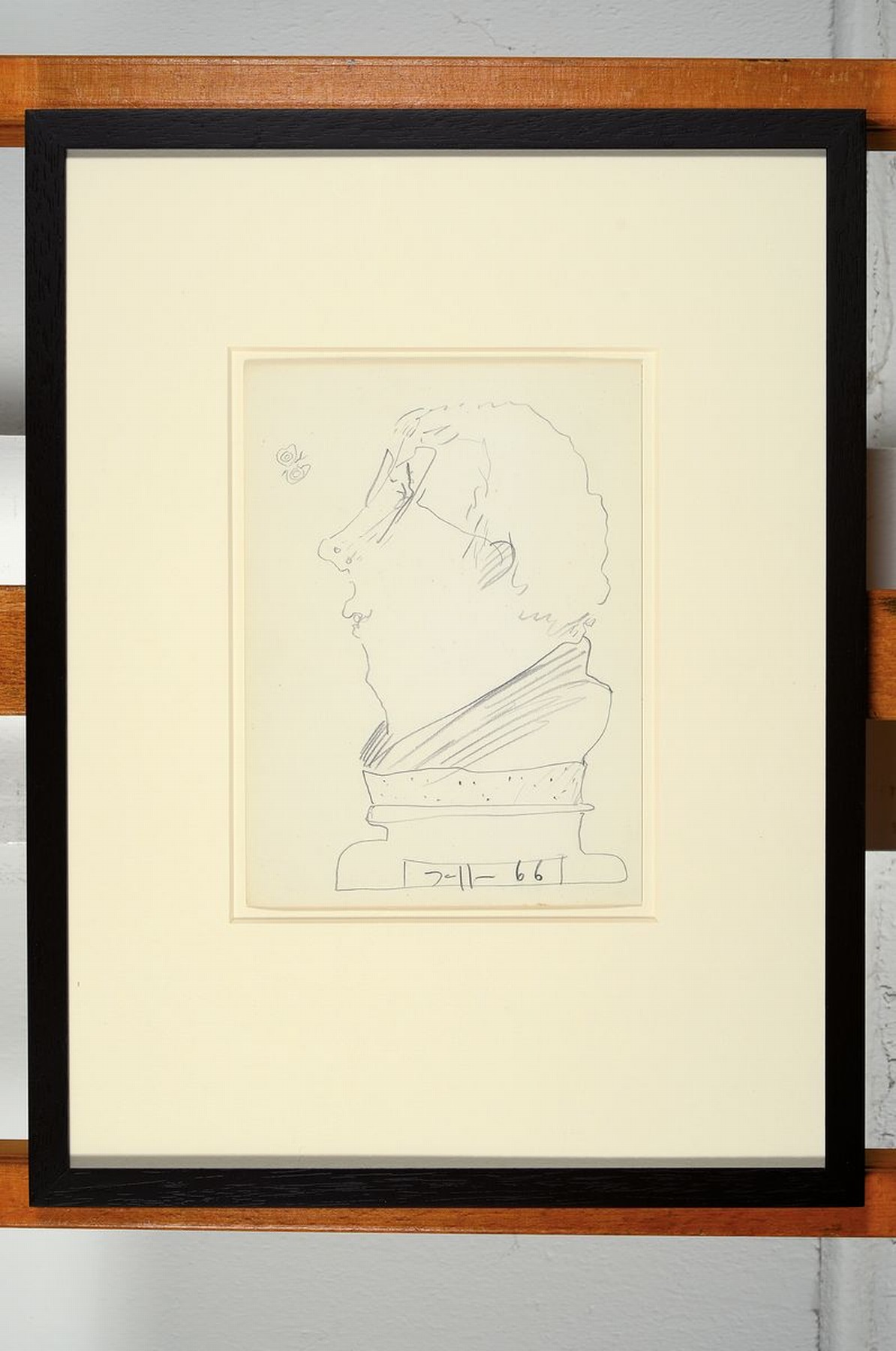 Detail k: Horst Janssen,1929-1995, Bleistiftzeichnung auf Papier, "Selbstportrait", handsigniert und dat. 66, Blattgr. 20.5 x 15.2 cm, Rahmen: 42.2 x ...