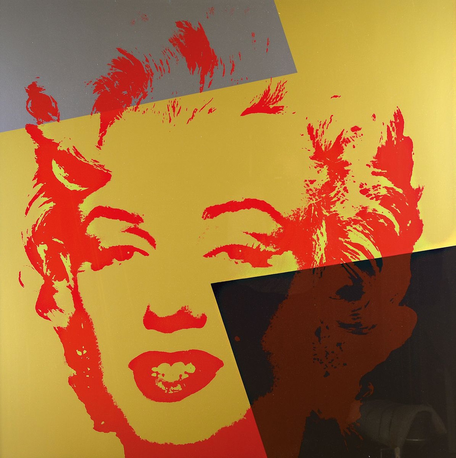 nach Andy Warhol, Lizenzierte Edition, Hrsg. Sunday B. Morning "Golden Marylin", Siebdruck mit Diamantstaub, mit Echtheitszertifikat, ca. ...