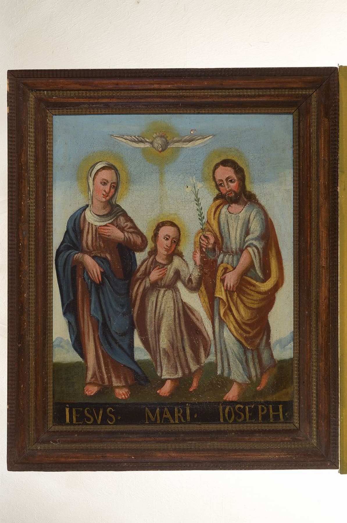 Detail l: 2 Gemälde aus der 2. Hälfte des 18. Jh., 1) Gottvater, Sohn und Hl. Geist krönen Maria zur Königin, Öl/Lwd, doubl., ca. 60x 47cm, R. besch., 2) ...