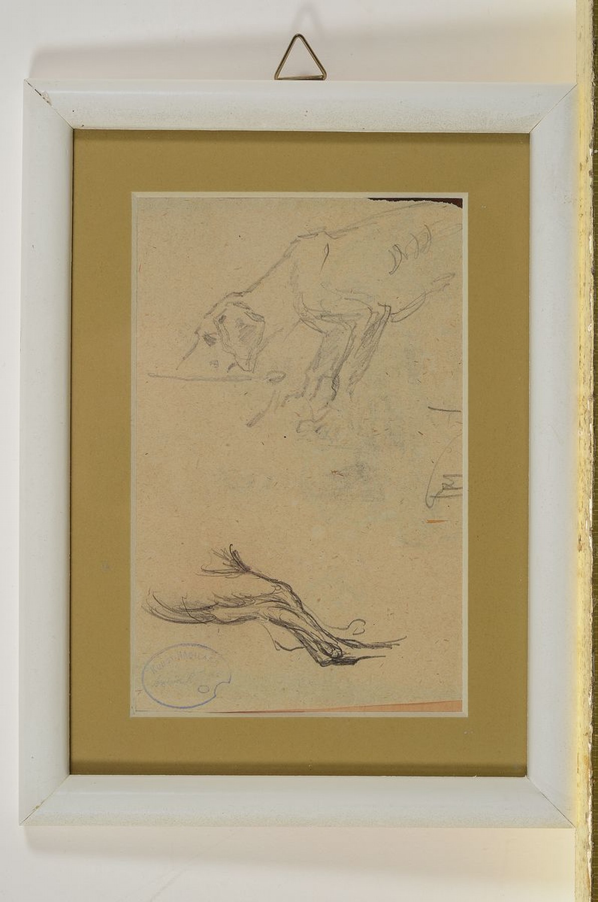 Detail k: Anton Burger, 1824 Frankfurt a.M.-1905 Kronberg, kleine Sammlung aus 8 Bleistift- Skizzen auf Papier, meist mit Nachlaßstempel, von ca. 7.5x7.5cm ...