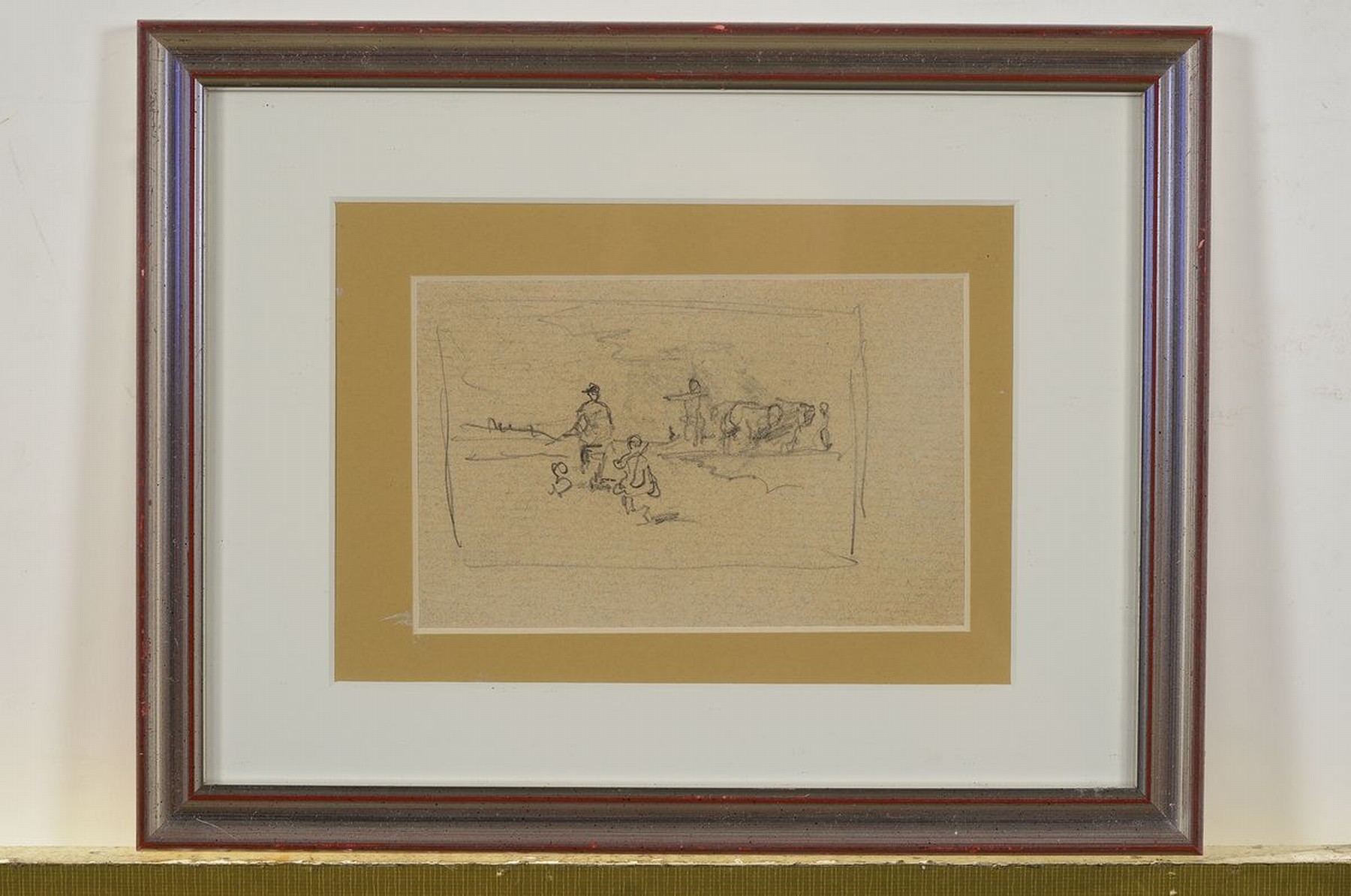 Detail l: Anton Burger, 1824 Frankfurt a.M.-1905 Kronberg, kleine Sammlung aus 8 Bleistift- Skizzen auf Papier, meist mit Nachlaßstempel, von ca. 7.5x7.5cm ...