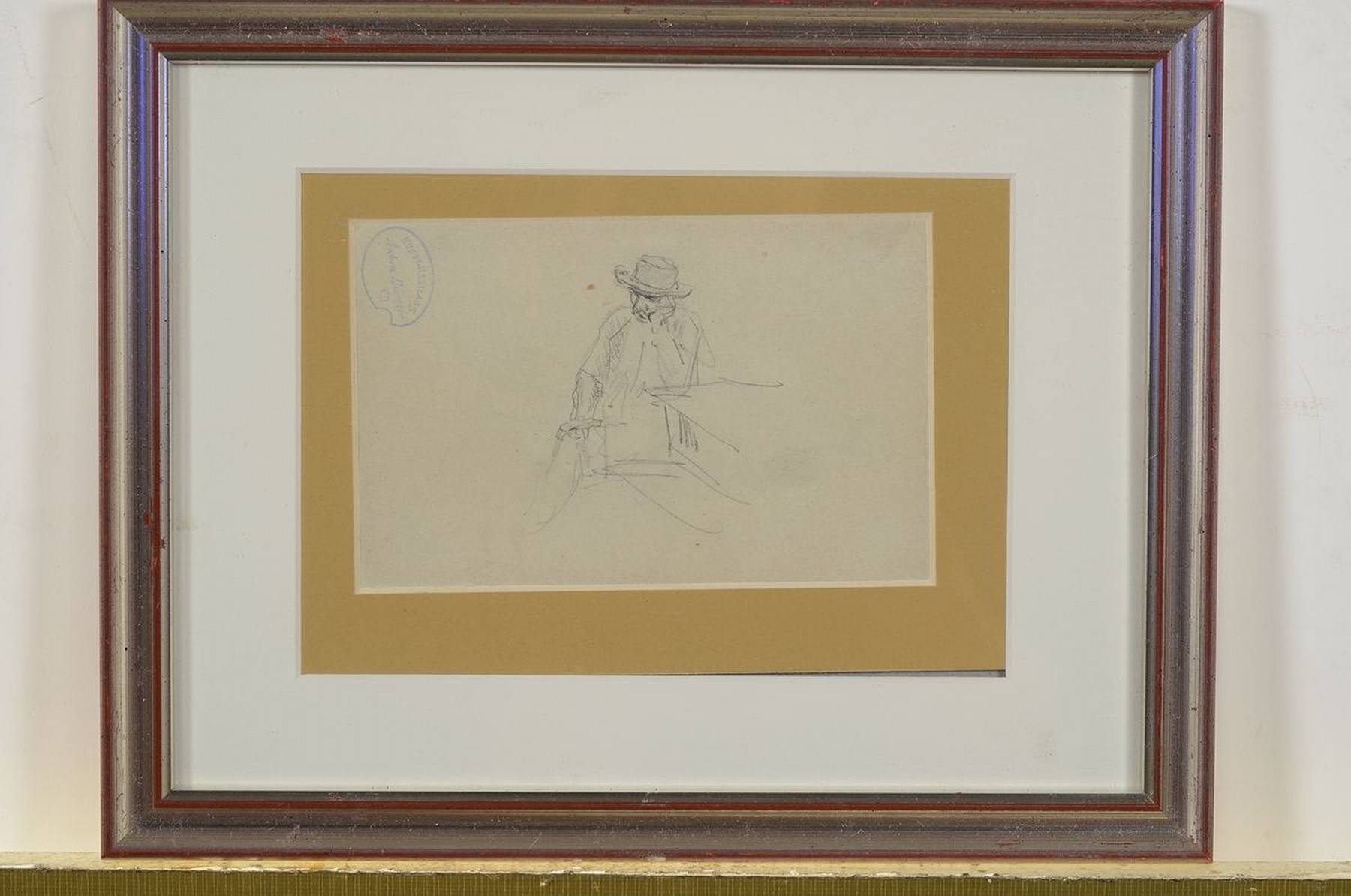 Detail m: Anton Burger, 1824 Frankfurt a.M.-1905 Kronberg, kleine Sammlung aus 8 Bleistift- Skizzen auf Papier, meist mit Nachlaßstempel, von ca. 7.5x7.5cm ...