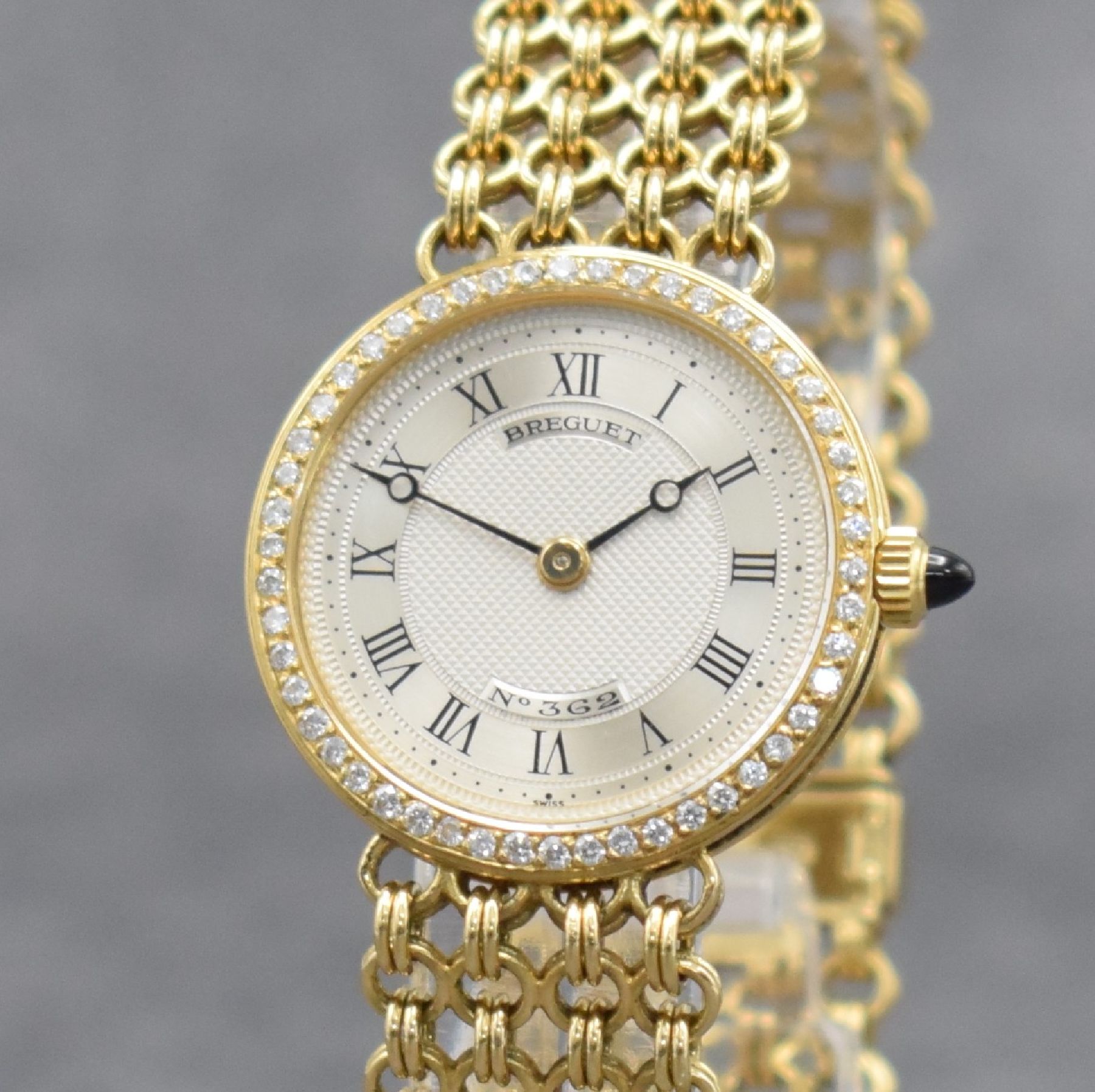 Detail c: BREGUET Classic Lady Damenarmbanduhr in GG 750/000 mit Brillanten, Schweiz um 1990, Handaufzug, 2-teil. Gehäuse, Boden aufgedr., Lünette aufw. m. ...
