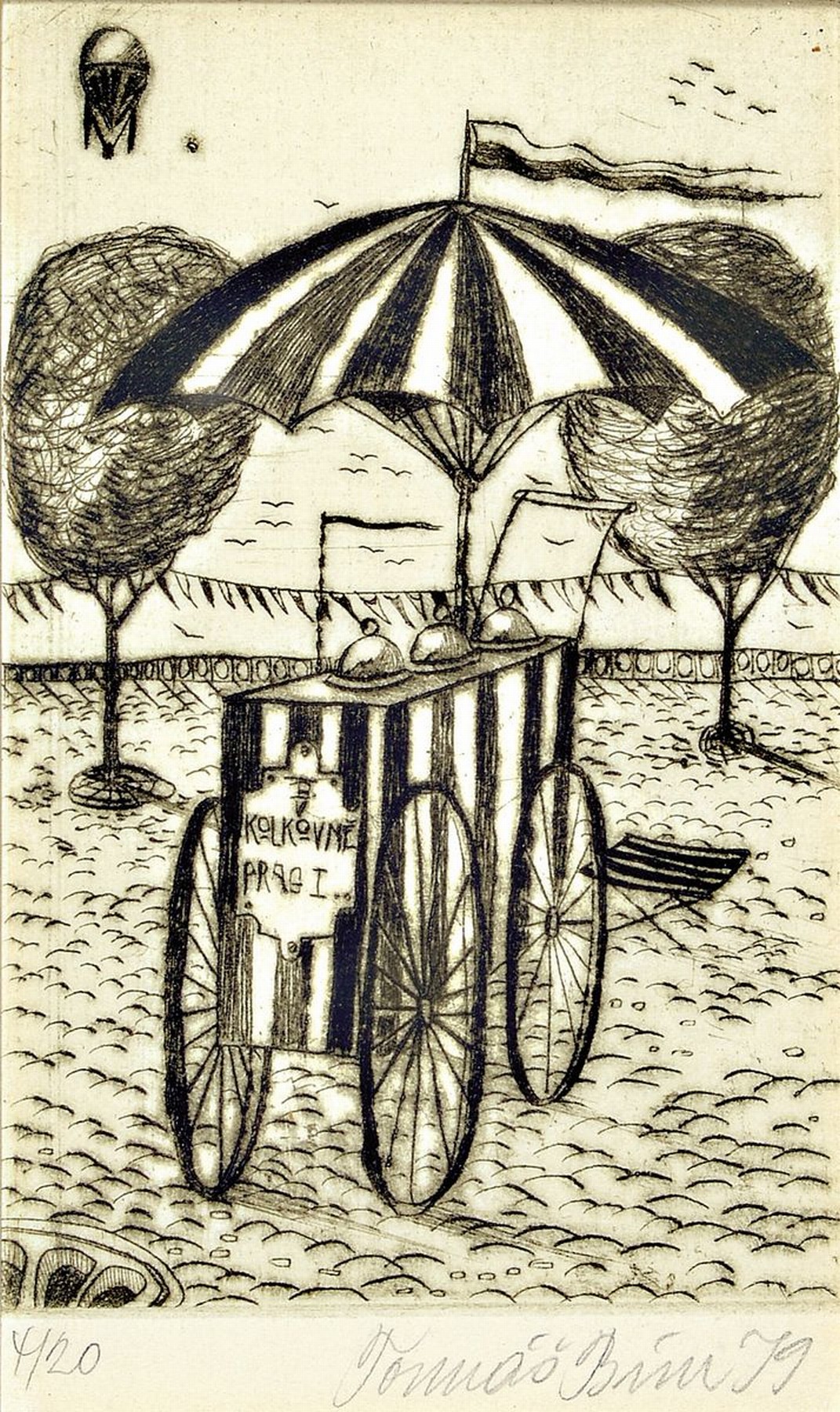 Detail d: Tomas Bim, geb. 1946, zeitgen. Prager Künstler, Konvolut aus 3 Farblithografien, je handsign., num., unter Glas gerahmt, ca. 32x21 cm, 26x20 cm, ...