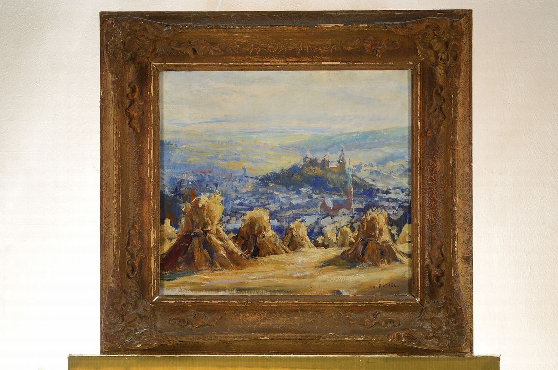 Detail k: Otto Pippel, 1878 Lodz-1960 Planegg, Mylau im Vogtlande, rückseitig auf Künstleretikett so betitelt, Öl/Lwd, rechts unten signiert, rückseitig ...