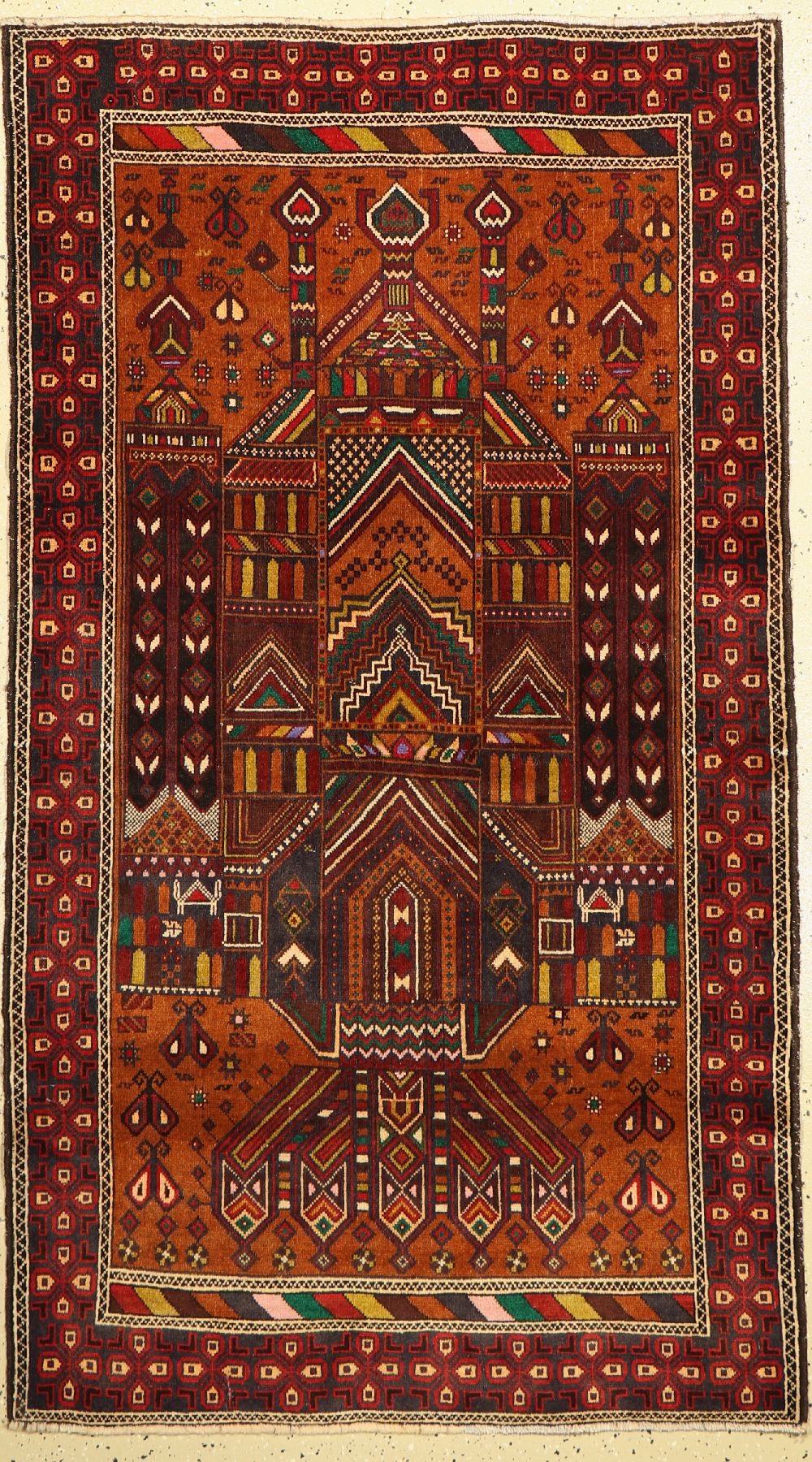 Belutsch alt, Afghanistan, ca. 60 Jahre, Wolle auf Wolle, ca. 186 x 106 cm, EHZ: 3
