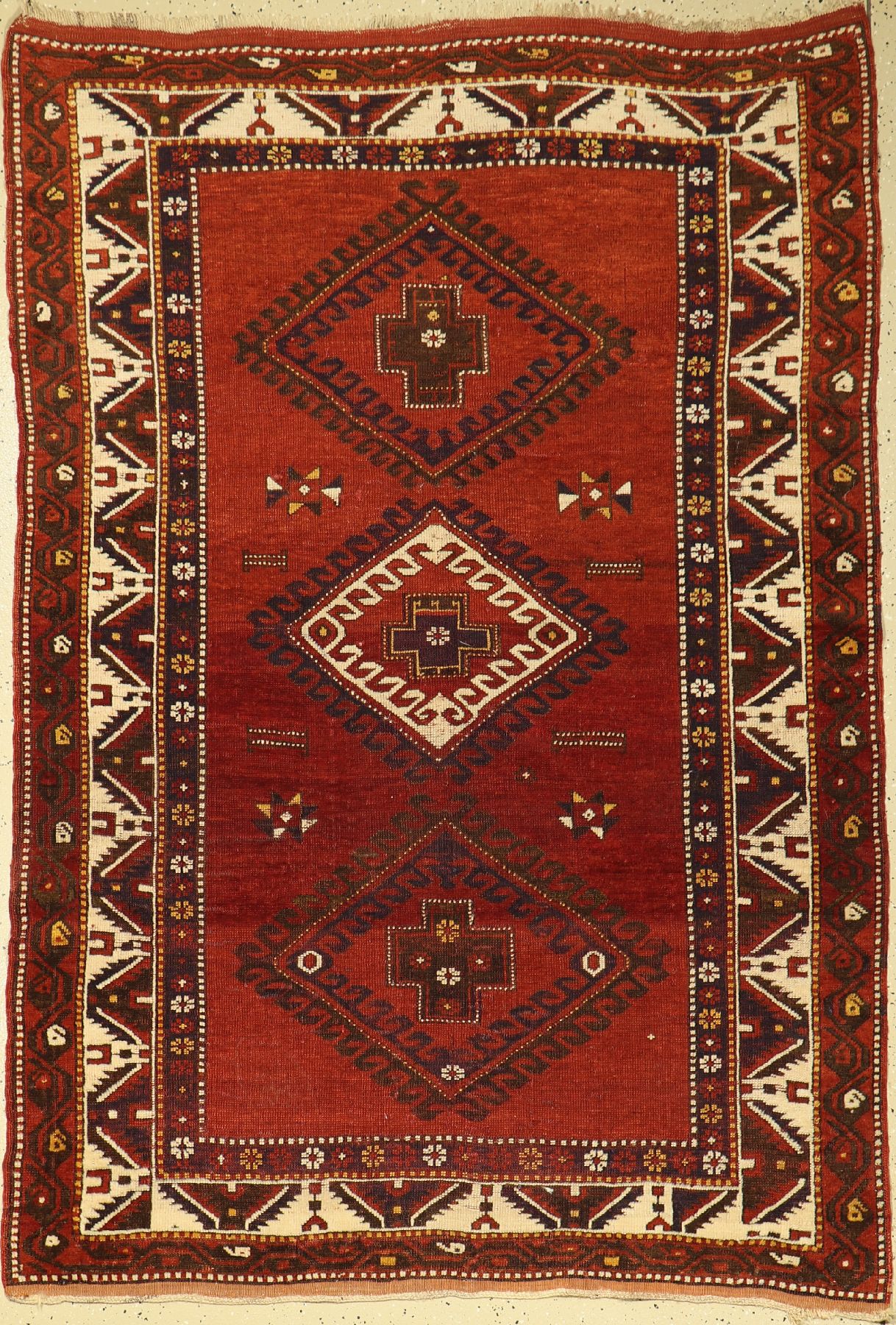 Kazak alt, Kaukasus, um 1930, Wolle auf Wolle, ca. 210 x 144 cm, EHZ: 4