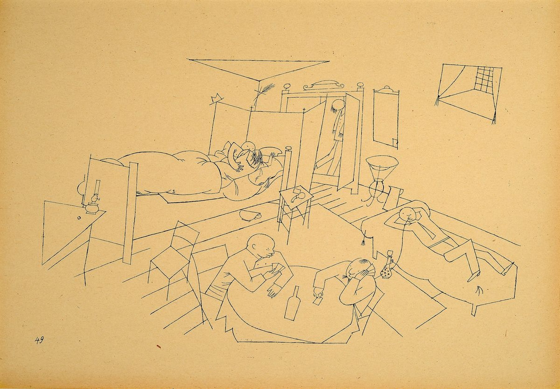 George Grosz, 1893-1959, Konvolut aus 3 Blättern, Verlag: Malik-Verlag, Berlin 1923, je unter PP, je ca, 50x40 cm , 1 Blatt l. beschädigt