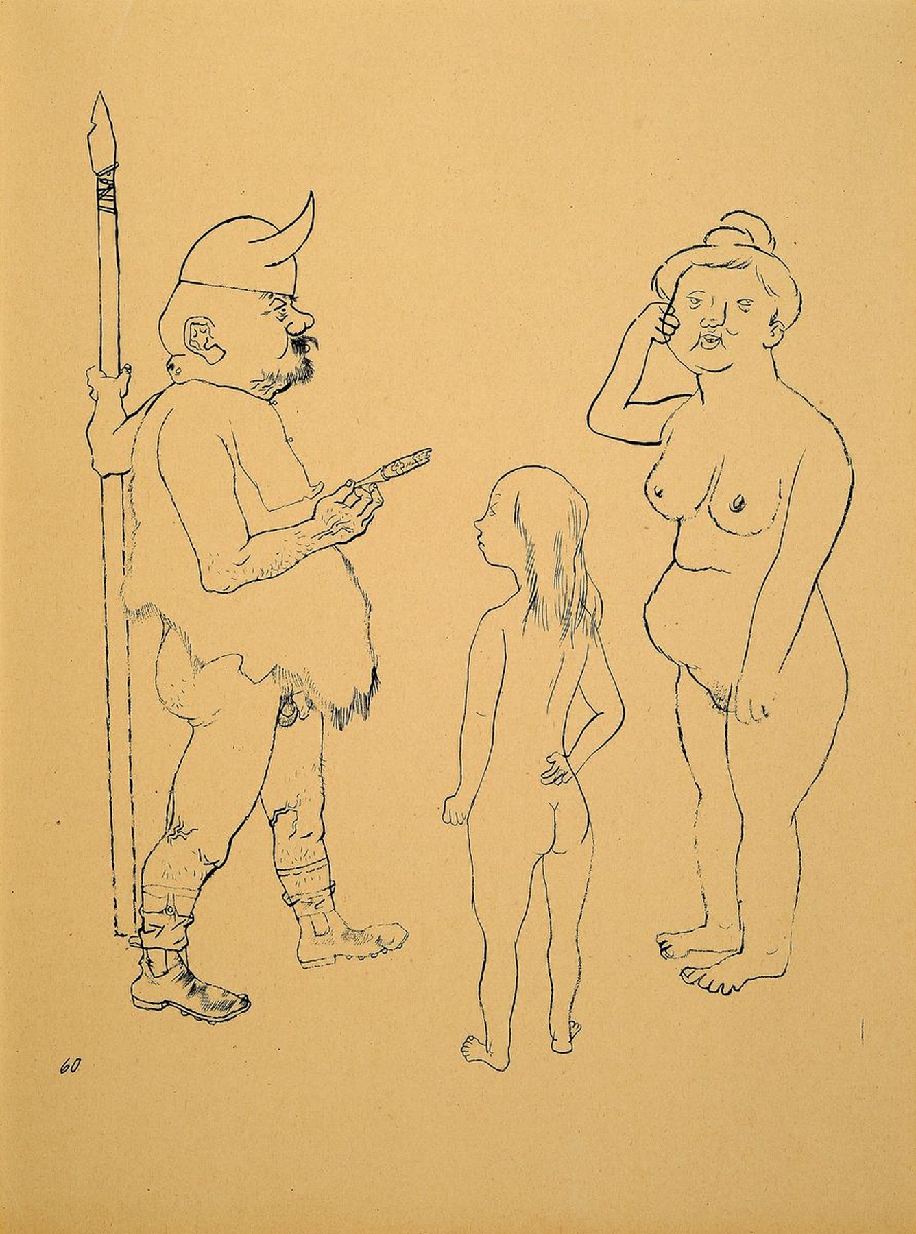Detail a: George Grosz, 1893-1959, Konvolut aus 3 Blättern, Verlag: Malik-Verlag, Berlin 1923, je unter PP, je ca, 50x40 cm , 1 Blatt l. beschädigt
