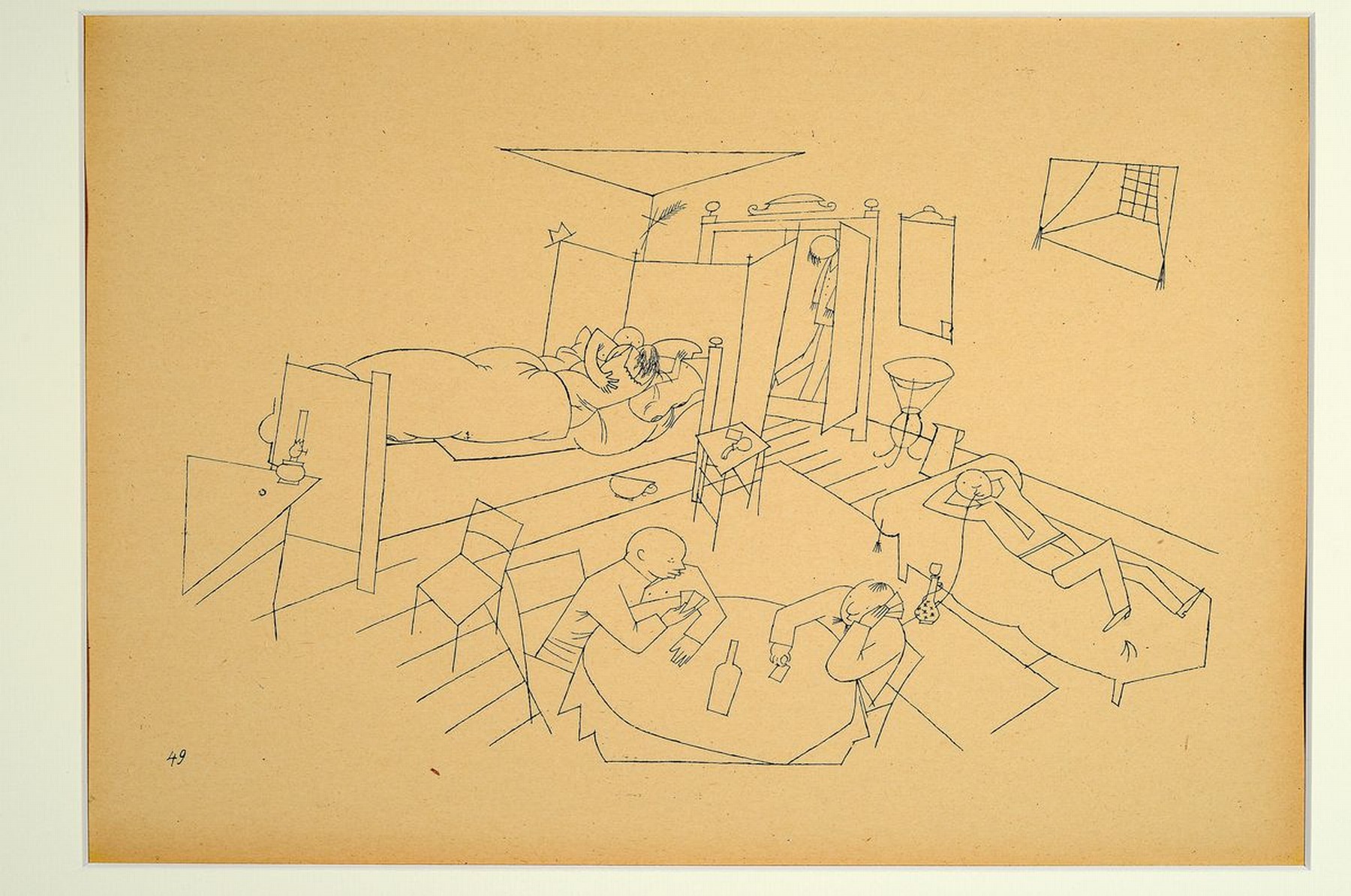 Detail k: George Grosz, 1893-1959, Konvolut aus 3 Blättern, Verlag: Malik-Verlag, Berlin 1923, je unter PP, je ca, 50x40 cm , 1 Blatt l. beschädigt