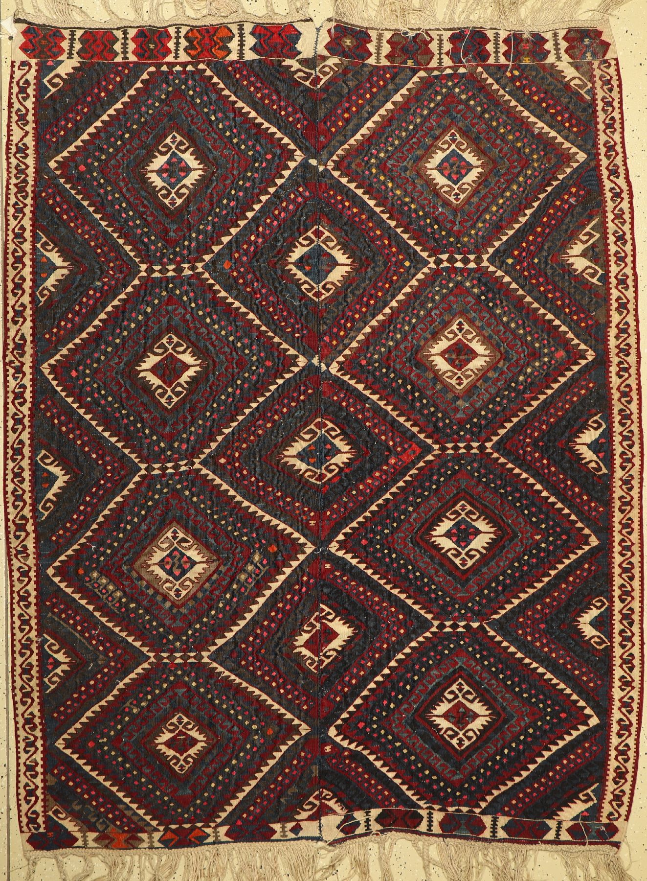 Malatya Kelim (Zwei Bahnig), Türkei, um 1950, Wolle auf Wolle, ca. 210 x 162 cm, EHZ: 2