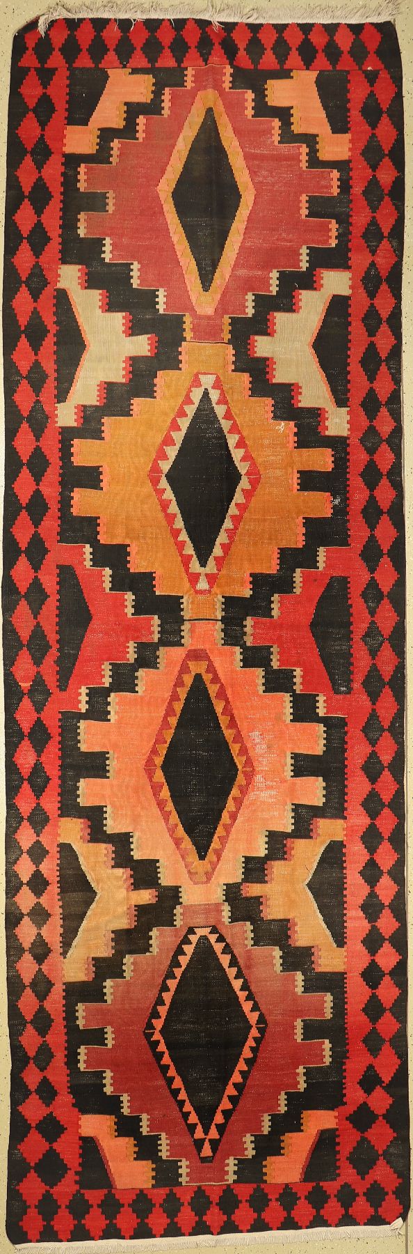Anatol Kelim, Türkei, ca. 60 Jahre, Wolle auf Baumwolle, ca. 426 x 140 cm, EHZ: 3