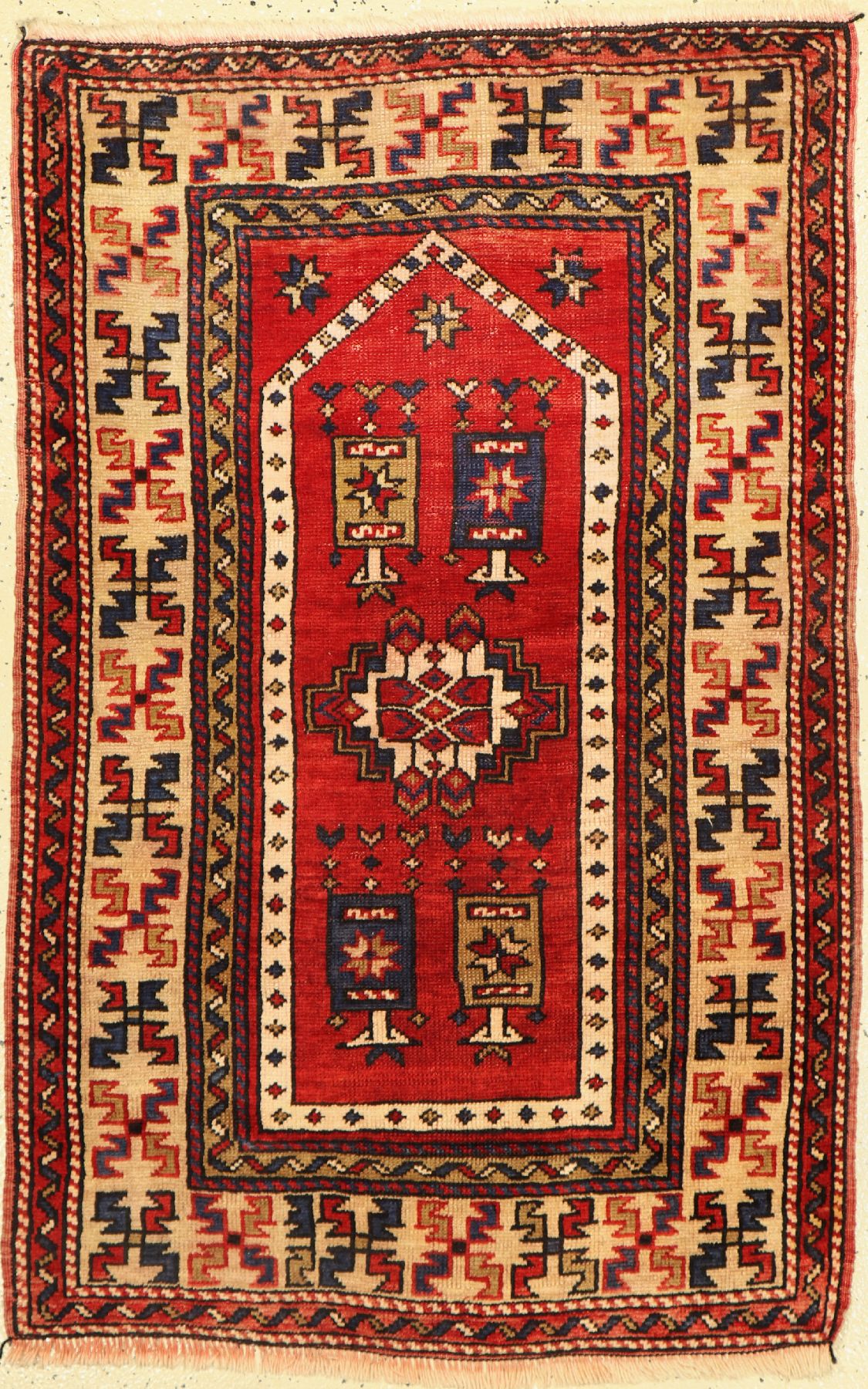 Bergama alt, Türkei, um 1940, Wolle auf Wolle, ca. 137 x 88 cm, EHZ: 2-3