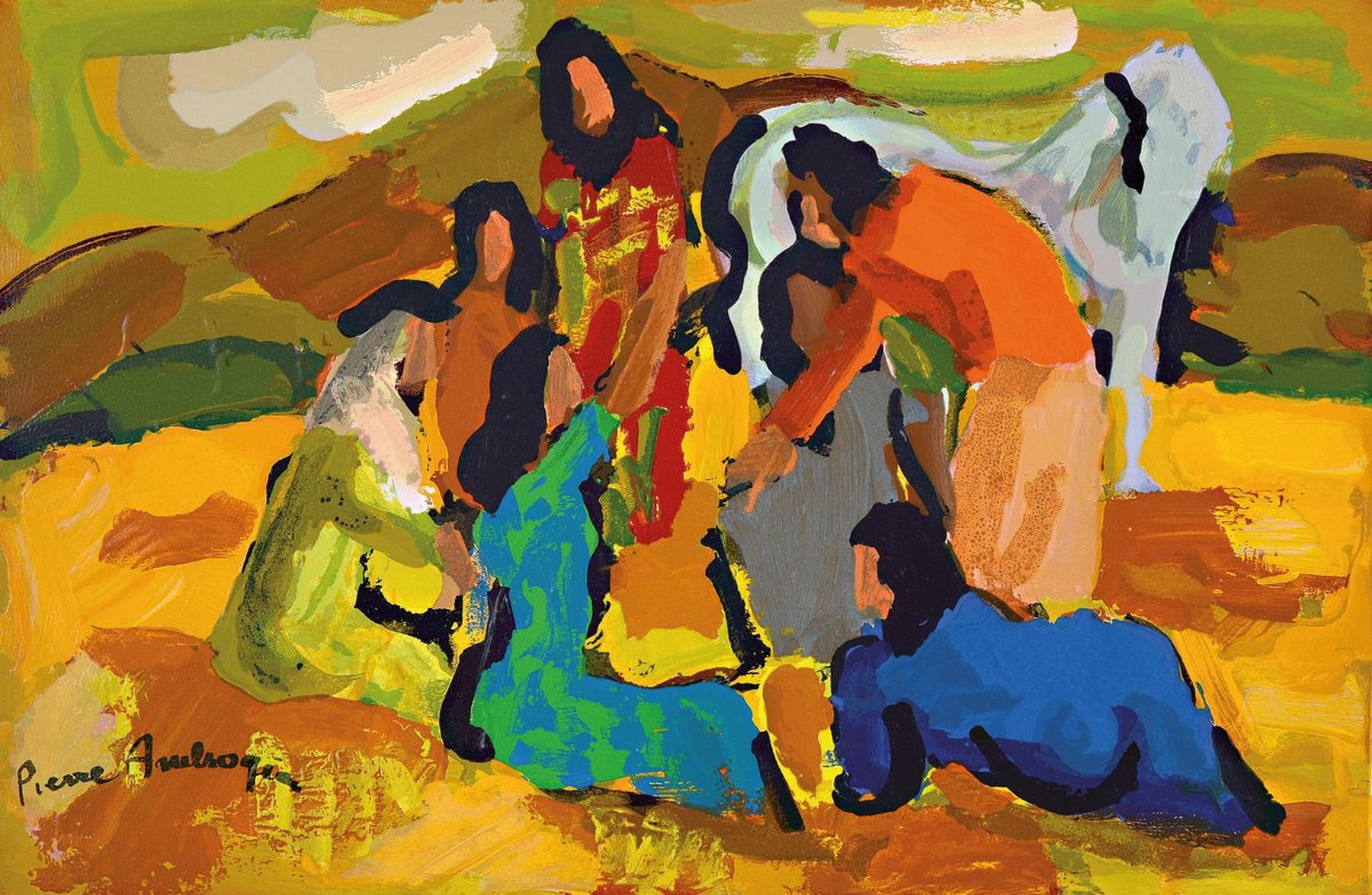 Pierre Ambrogiani, 1907-1985, "Les Gitans", Drucker Verlag: Raymond Jacquet, Paris, PP, gesamt ca. 50x70 cm