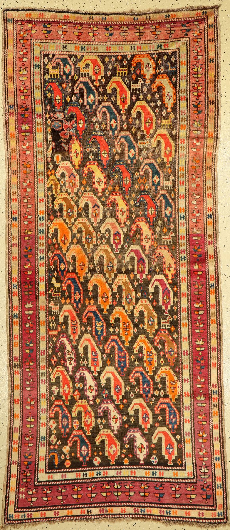 Kazak antik, Kaukasus, um 1920, Wolle auf Wolle, ca. 235 x 102 cm, EHZ: 3-4