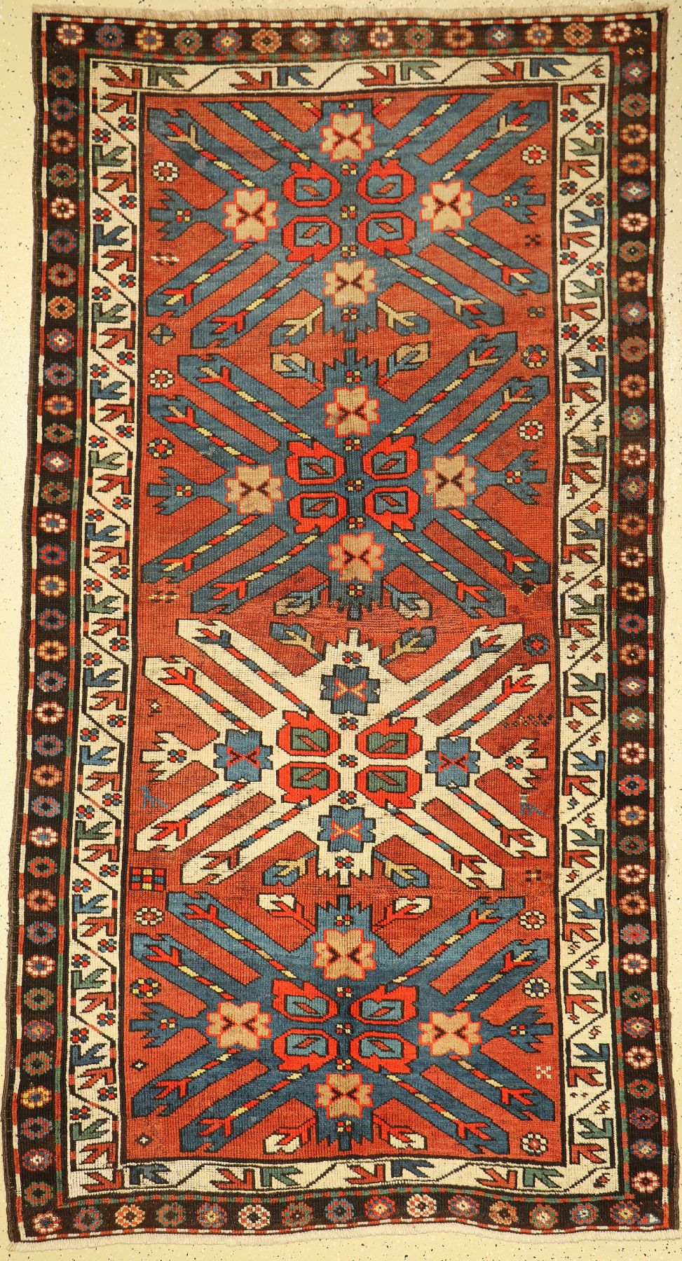 Karabagh Adler Kazak antik, Kaukasus, um 1910, Wolle auf Wolle, ca. 260 x 142 cm, EHZ: 3-4