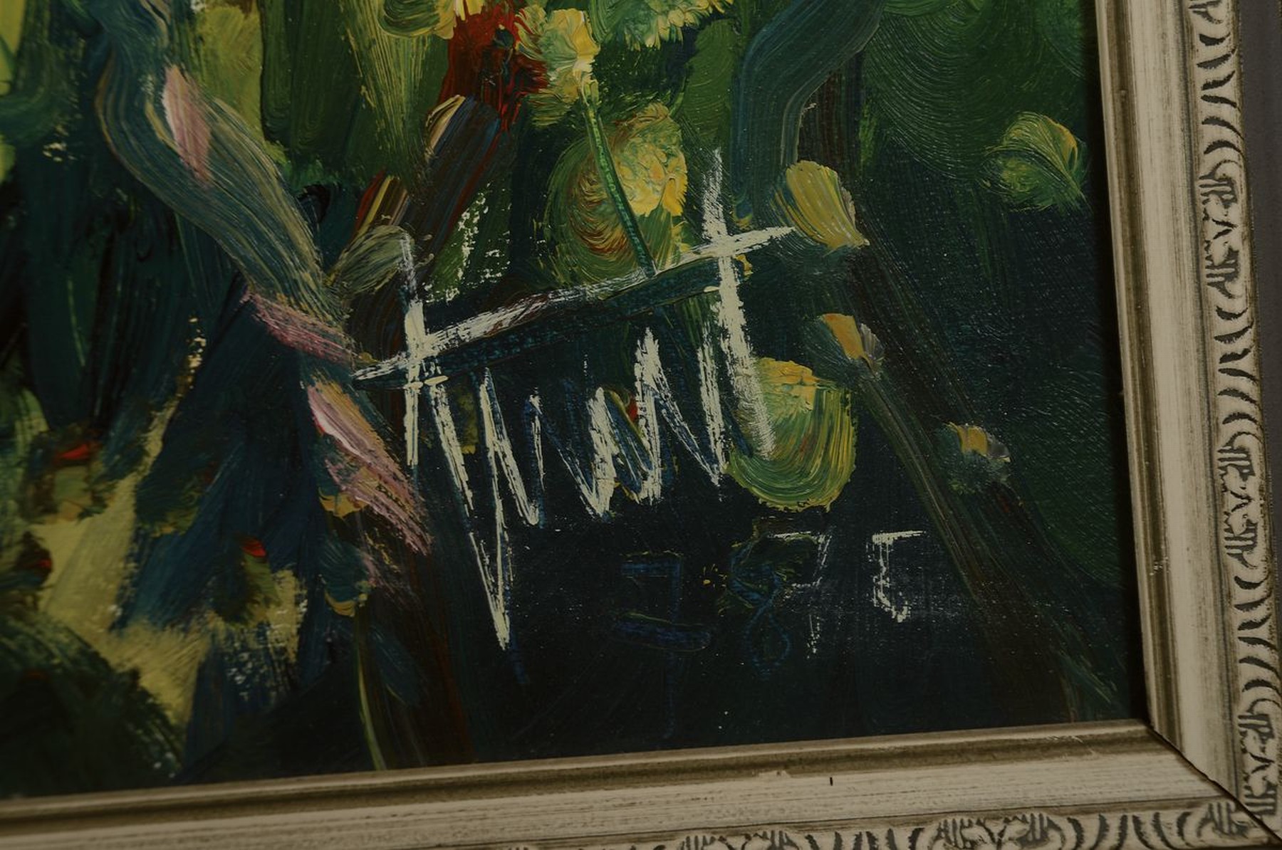 Detail a: Georg Günter Zeuner, 1923 Dresden-2011 Speyer, Kirchliches aus Arzheim, rückseitig so betitelt und dat. 1978, rechts unten signiert, ca. 80x100cm, ...