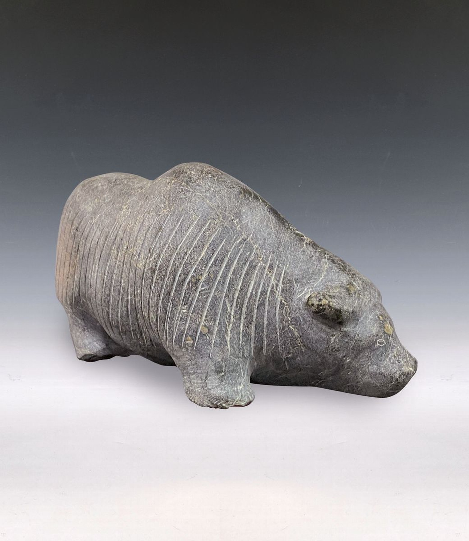 Skulptur, "Moschusochse", L. 23, H. 11 cm , inkl. alte Rechnung