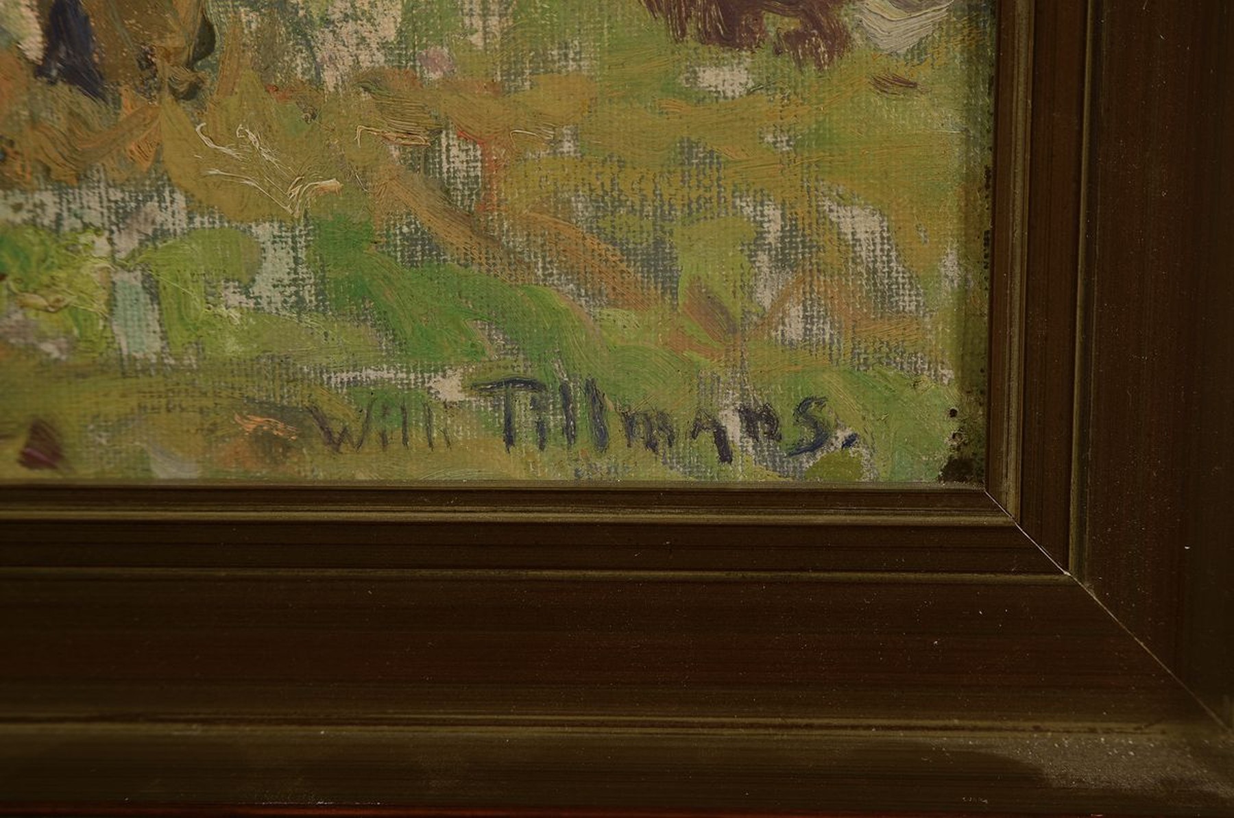 Detail a: Willi Tillmanns, 1888 Düsseldorf-1985 Hagen,Altes Fachwerkhaus in der Eifel, Öl/Lwd, rechts unten signiert, ca. 38x48cm, R. ca. 45x53cm