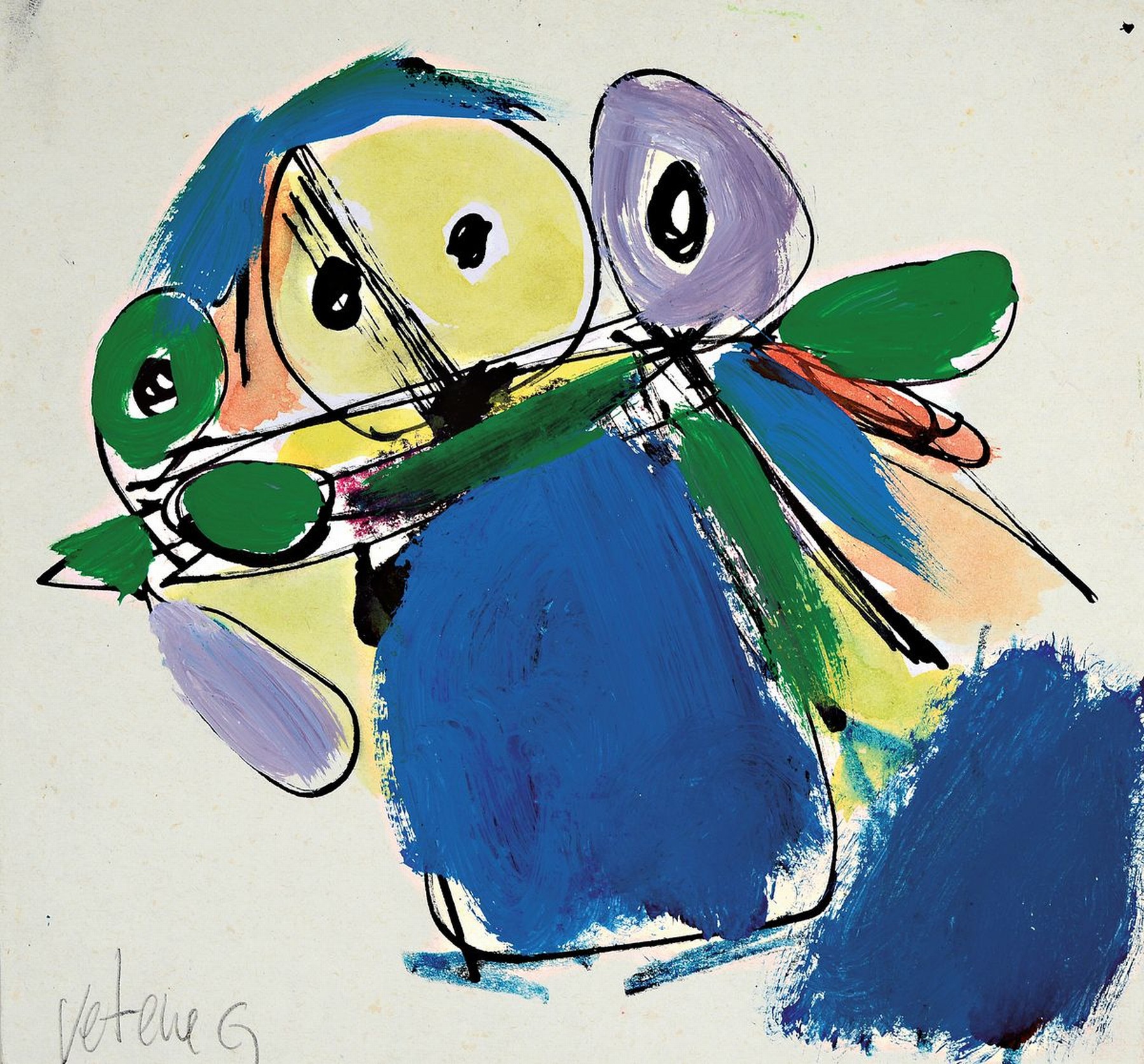 Giovanni Vetere, geb. 1940, ohne Titel, Tinte und Gouache auf Papier, links unten signiert, ca. 18x20cm
