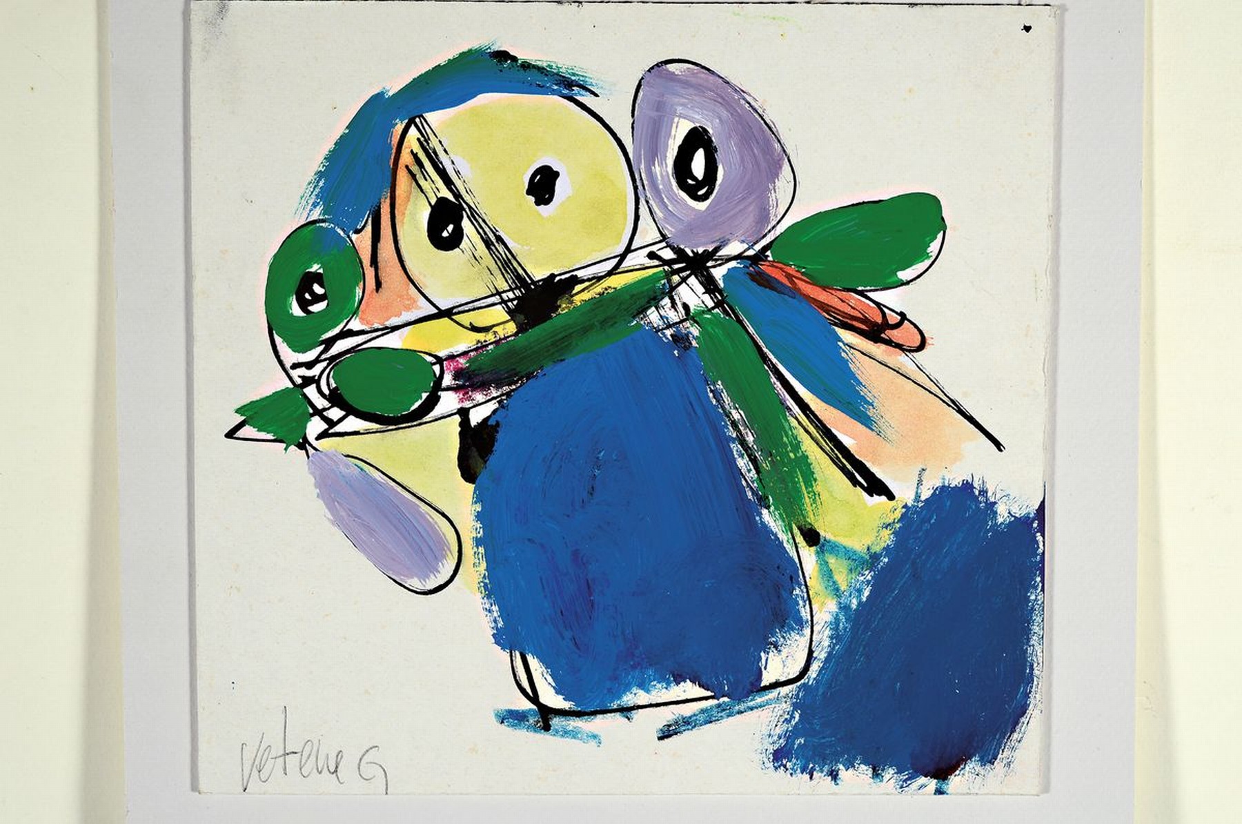 Detail k: Giovanni Vetere, geb. 1940, ohne Titel, Tinte und Gouache auf Papier, links unten signiert, ca. 18x20cm