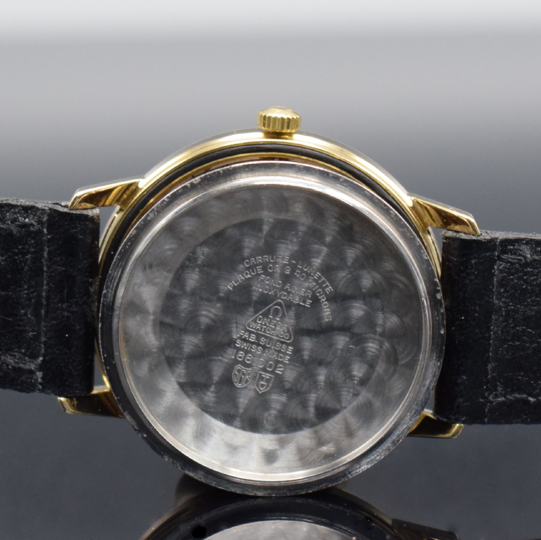 Detail h: OMEGA Seamaster Ref. 166.002 Herrenarmbanduhr, Schweiz um 1964, Automatik, verg. Geh., verschr. Stahlboden m. Seamaster-Logo, orig. Krone & Glas, ...