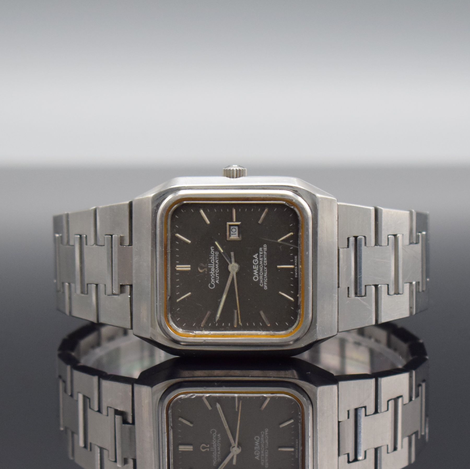OMEGA Constellation Ref. 568 0023 Herren- Armbanduhr in Stahl/Stahlband, Schweiz um 1973, Automatik, 4-fach verschr. Geh., integr. orig. Band Ref. ...
