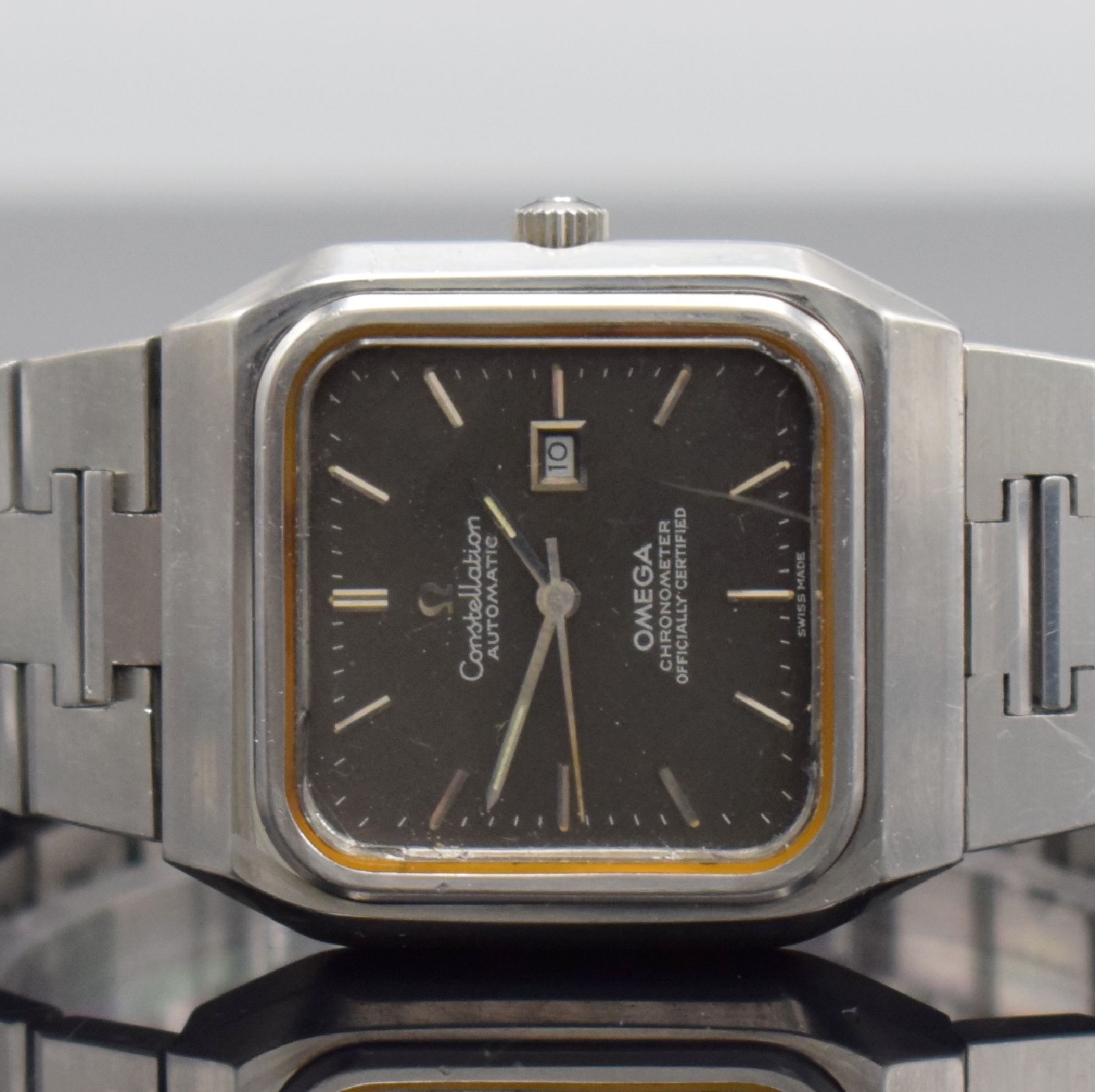 Detail a: OMEGA Constellation Ref. 568 0023 Herren- Armbanduhr in Stahl/Stahlband, Schweiz um 1973, Automatik, 4-fach verschr. Geh., integr. orig. Band Ref. ...