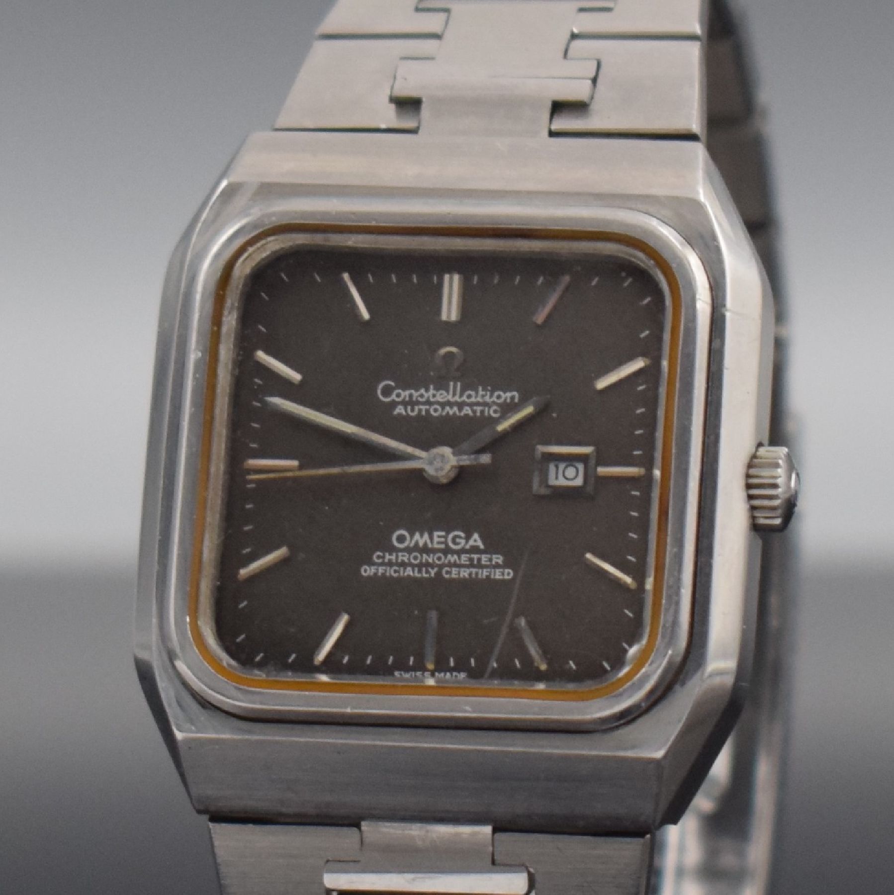 Detail c: OMEGA Constellation Ref. 568 0023 Herren- Armbanduhr in Stahl/Stahlband, Schweiz um 1973, Automatik, 4-fach verschr. Geh., integr. orig. Band Ref. ...