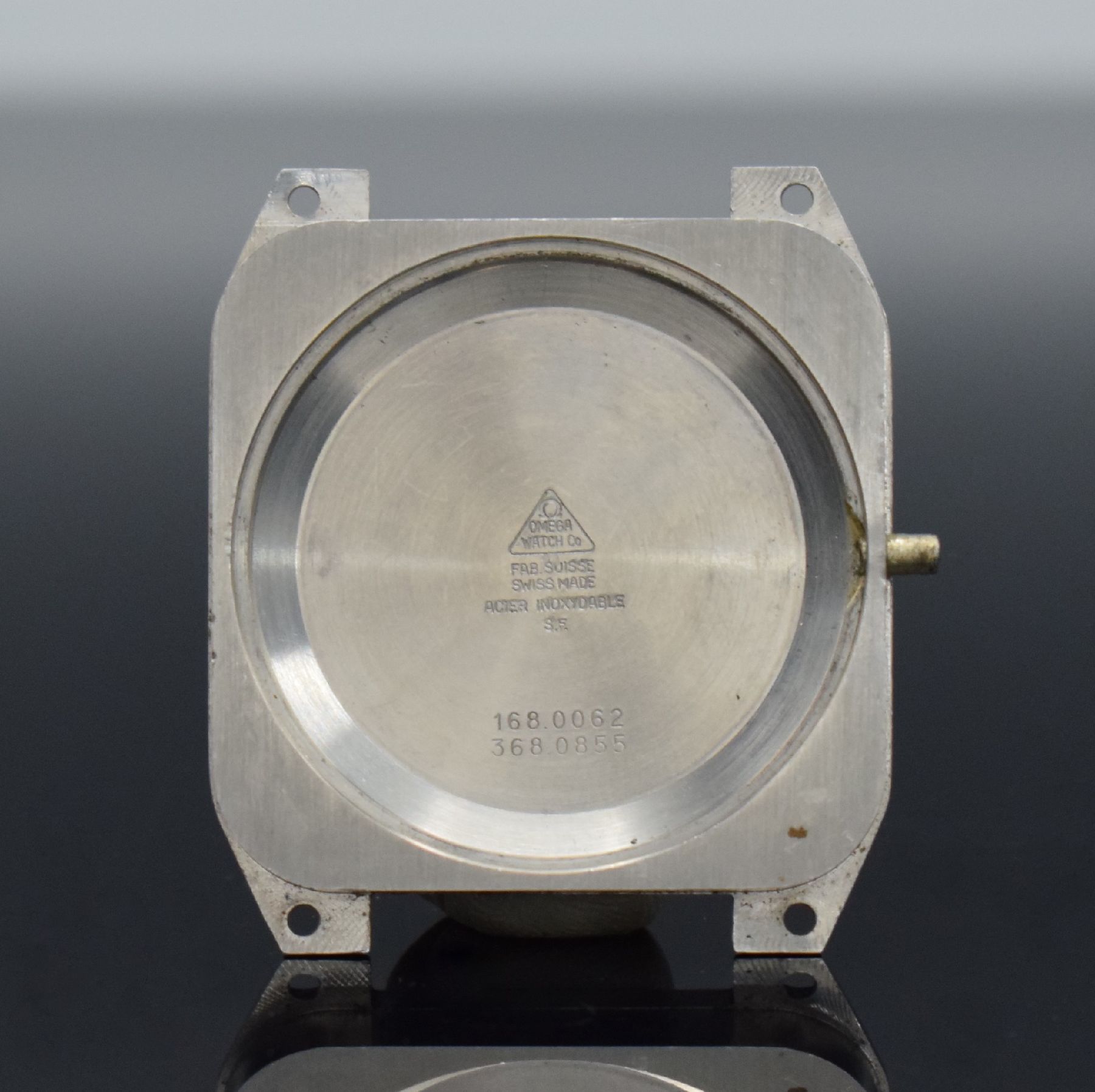 Detail h: OMEGA Constellation Ref. 168.0062 in Stahl/ Gold, Schweiz um 1973, Automatik, 4-fach verschr. Geh., Boden m. Sternwarten-Symbol, schwarzes ...