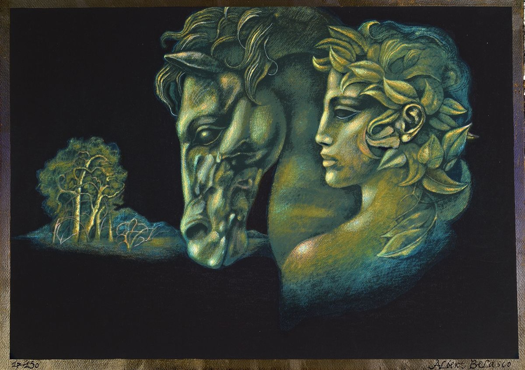 Detail b: Albert Belasco, geb. 1938 London, lange Jahre in Baden Baden ansässig, hier: zwei Lithografien, mythologische Themen,num. 143 bzw 15/150, beide ...