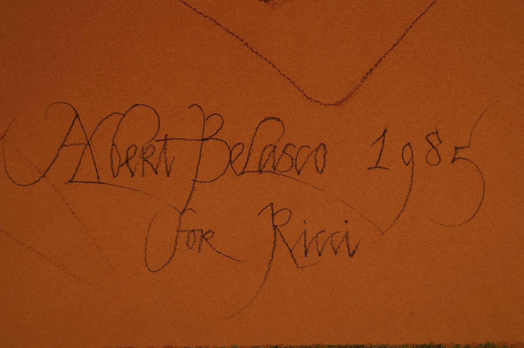Detail a: Albert Belasco, geb. 1938, viele Jahre in Baden Baden ansässig, Kreidezeichnung, Darstellung einer Frau, signiert und bez. for Ricci 1985, ...