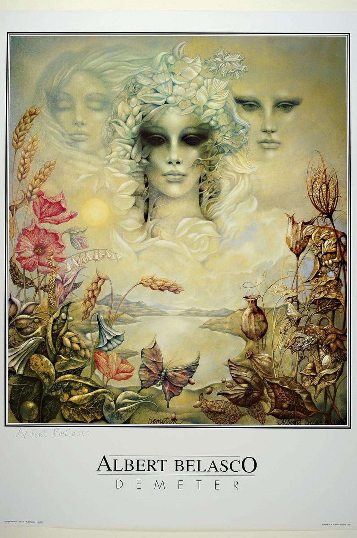 Detail k: Albert Belasco, geb. 1938, viele Jahre in Baden Baden ansässig, vier Offsets, Diana, Parzival, Demeter und Psyche, alle handsigniert, Hrsg. RA ...