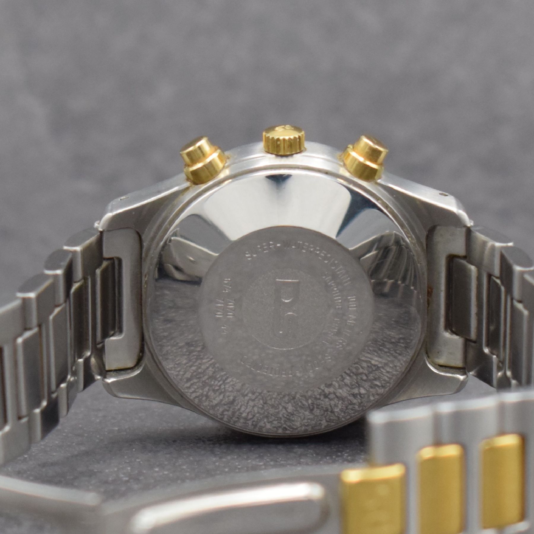 Detail f: CERTINA DS Herrenarmbanduhr mit Chronograph, Schweiz um 1990, Automatik, z. T. verg. Stahlgeh. inkl. Gliederband m. Faltschl., schwarzes Zifferbl. m. ...