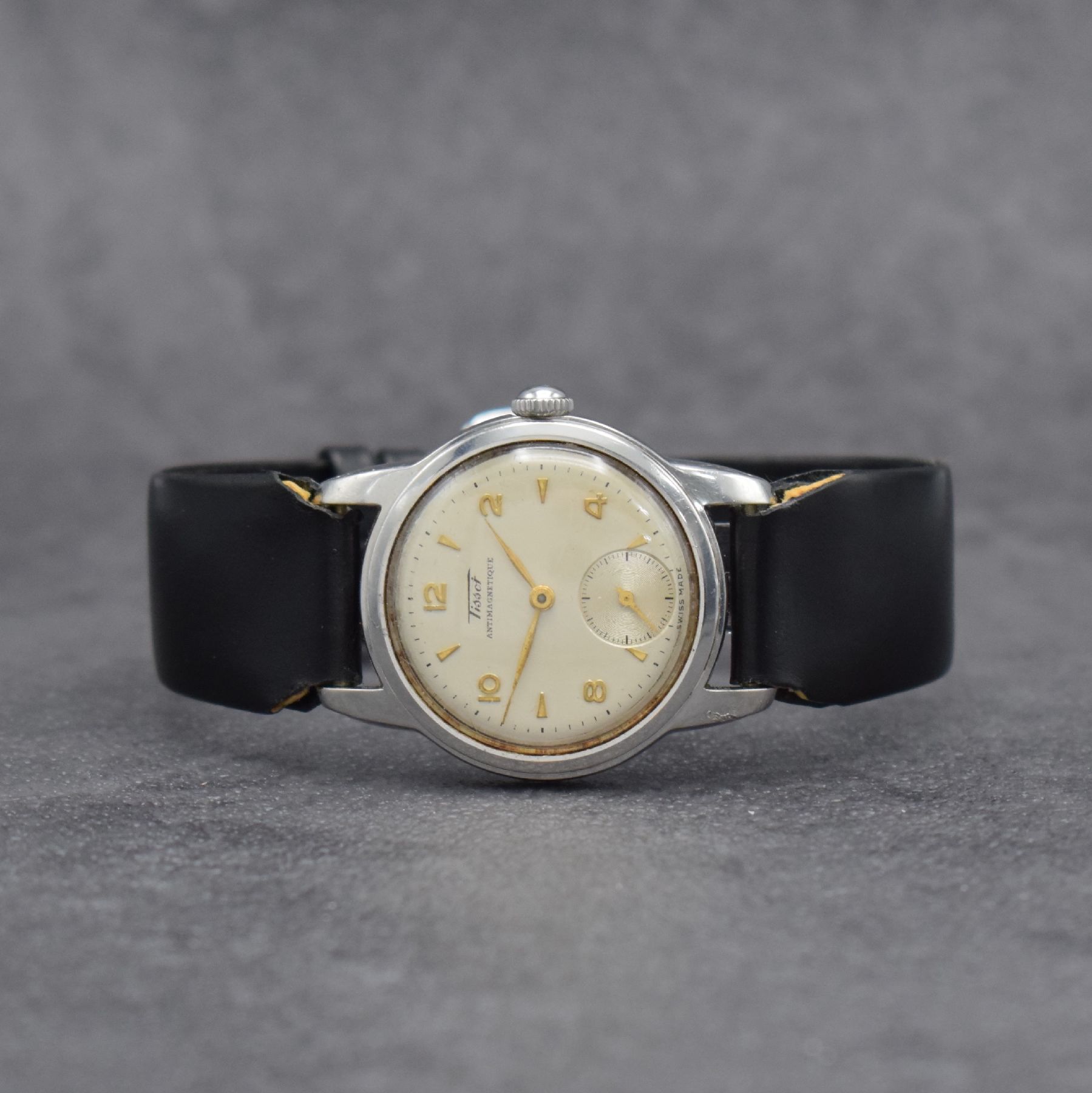 Detail g: TISSOT 3 Herrenarmbanduhren, Schweiz um 1950 - 1970, 1) T12 Automatik m. Datum, Geh. in Stahl & teils verg., Kal. 784-2 M. ca. 41 x 34 mm, 2) Kal. 27 ...