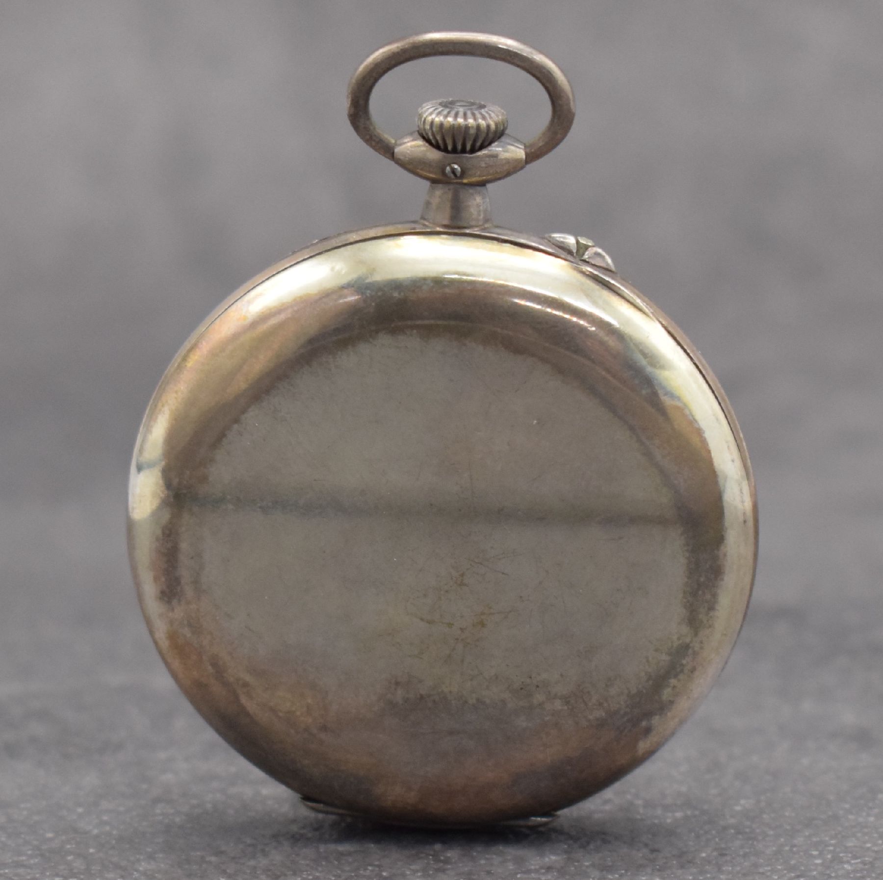 Detail e: DEUTSCHE PRÄZISIONSUHR Original Glashütte (SA) offene Taschenuhr in Silber, Deutschland um 1900, Emailzifferbl. m. arab. Zahlen, gebl. Zeiger, ...