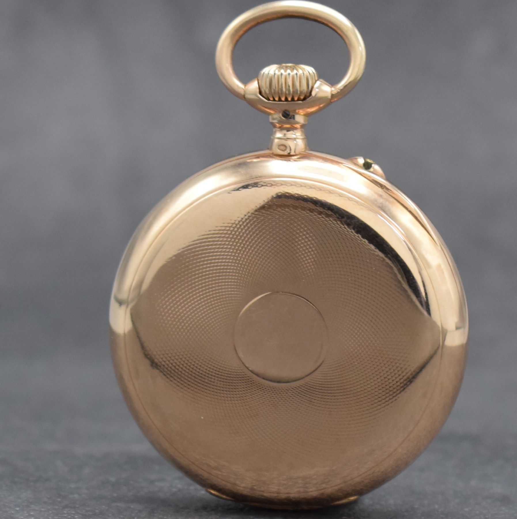 Detail d: A. LANGE & SÖHNE Deutsche Uhrenfabrikation Glashütte I/S offene Herrentaschenuhr in RoseG 585/000, Deutschland um 1900, 2-Deckel Goldgeh. l. dell., ...