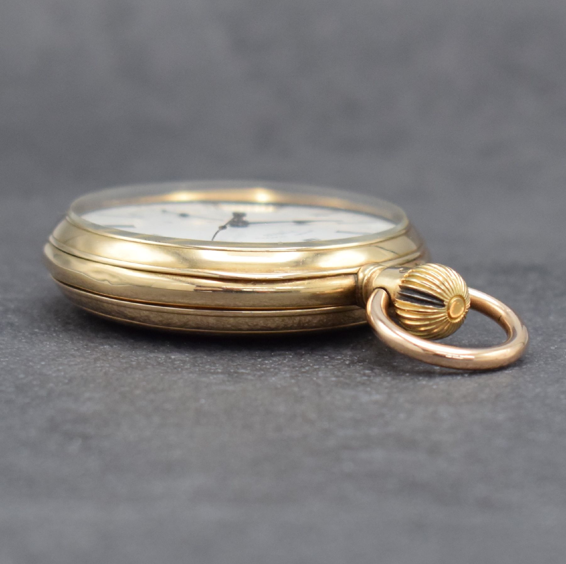 Detail c: RICHARD GLAESER GLASHÜTTE B / DRESDEN offene Herrentaschenuhr in RoseG 585/000, Werk Deutschland um 1895, Werk-Nr. 8212, Geh.-Nr. 8309, Goldcuv., ...