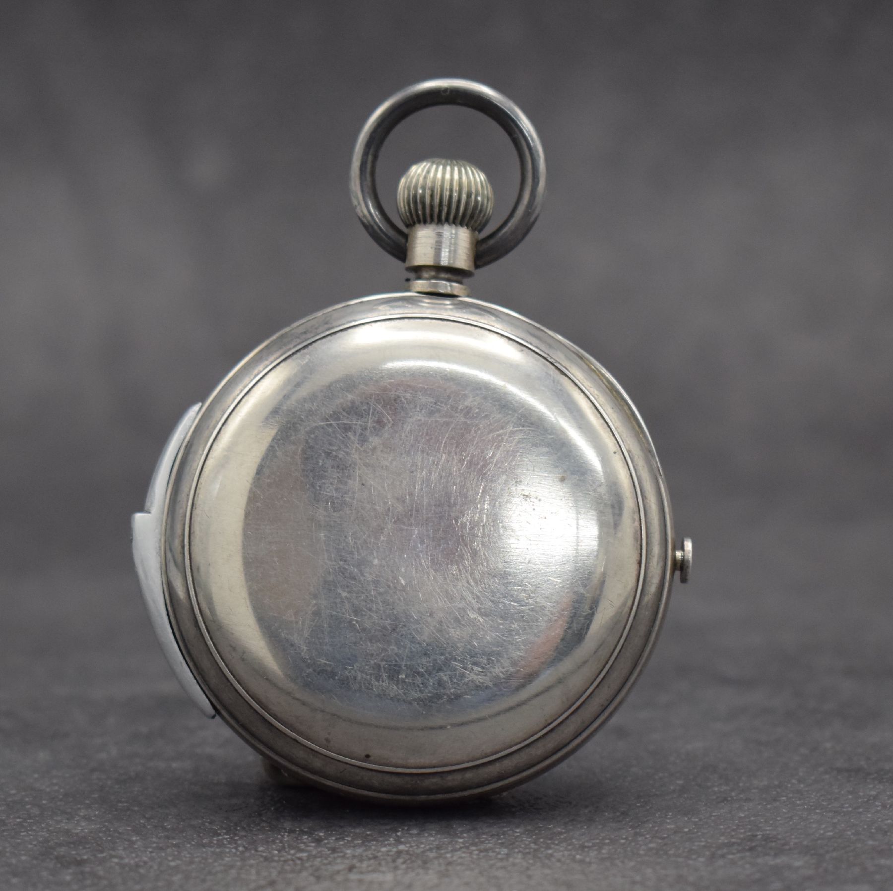 Detail b: Savonette-Werk mit Minutenrepetition & Chronograph in späterem Gehäuse, Schweiz um 1880, offenes Silbergeh., Rep.-Schieber b. 6, Chrono-Drücker b. ...